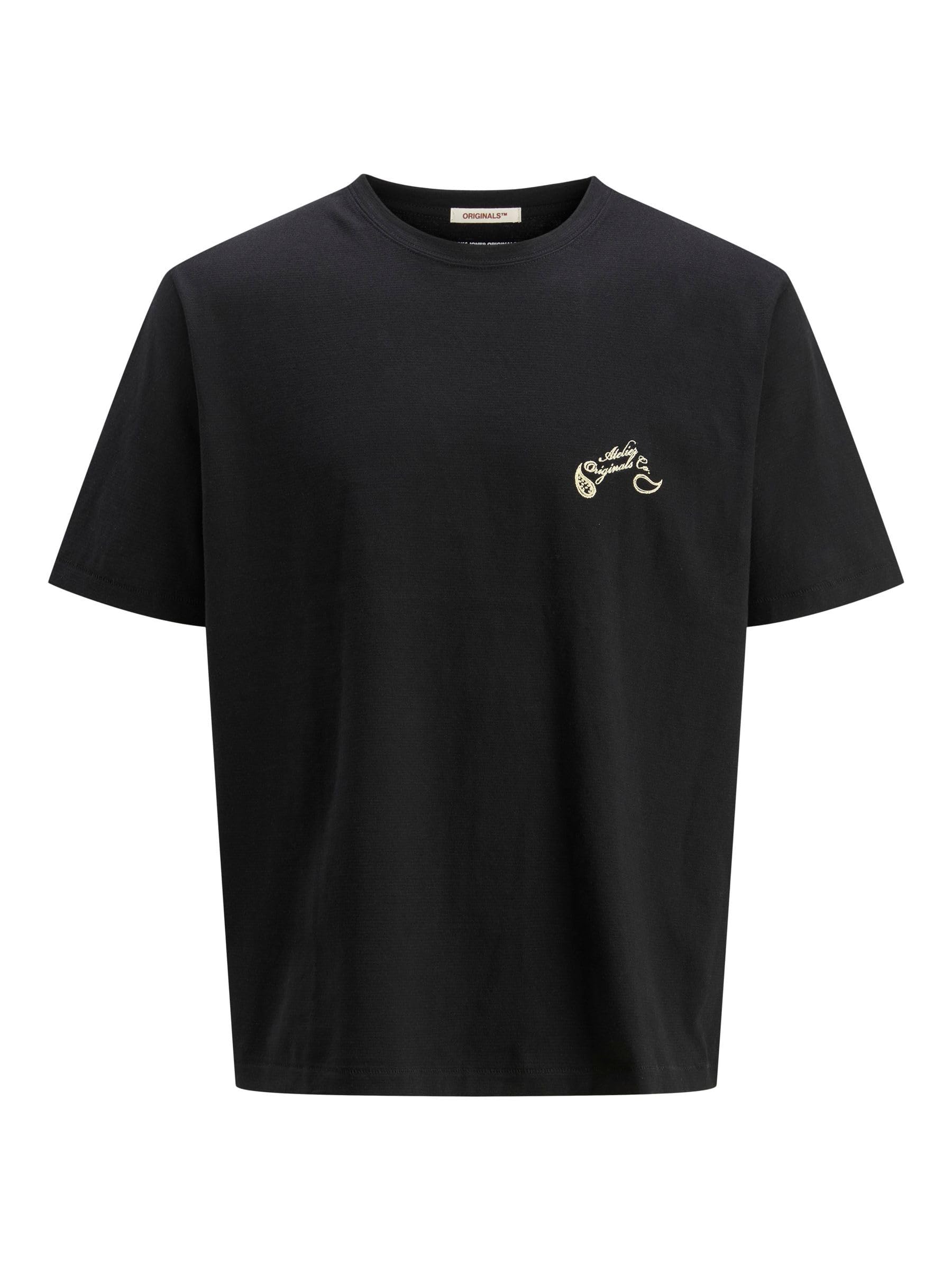 JACK & JONES Men's Jorbellagio Back Tee SS Crew Neck, Black, S