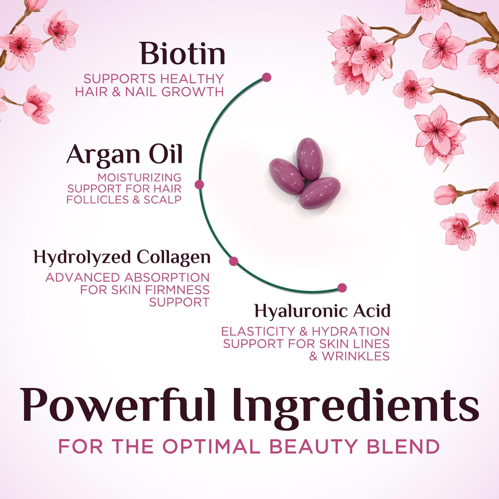 Hair Skin and Nails Vitamins for Hair Growth - Extra Strength Biotin 5000mcg, Collagen, Argan Oil & Hyaluronic Acid Multivitamin - Best Beauty Supplement for Women & Men - USA Bottled - 120 Softgels — Amazon image 3
