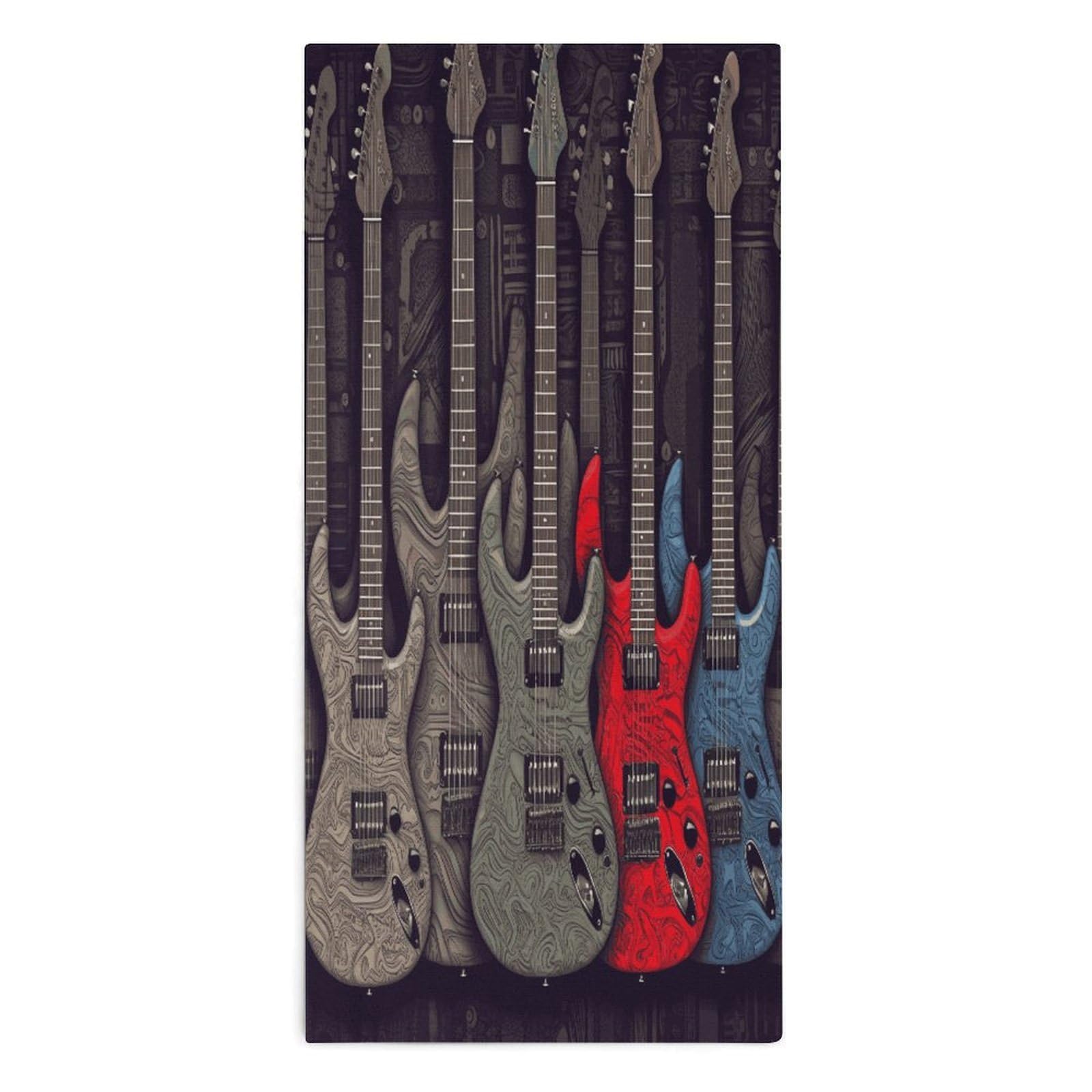 Btcowzrv Style Guitar Pattern Bath Towel Beach Towels Shower Towel