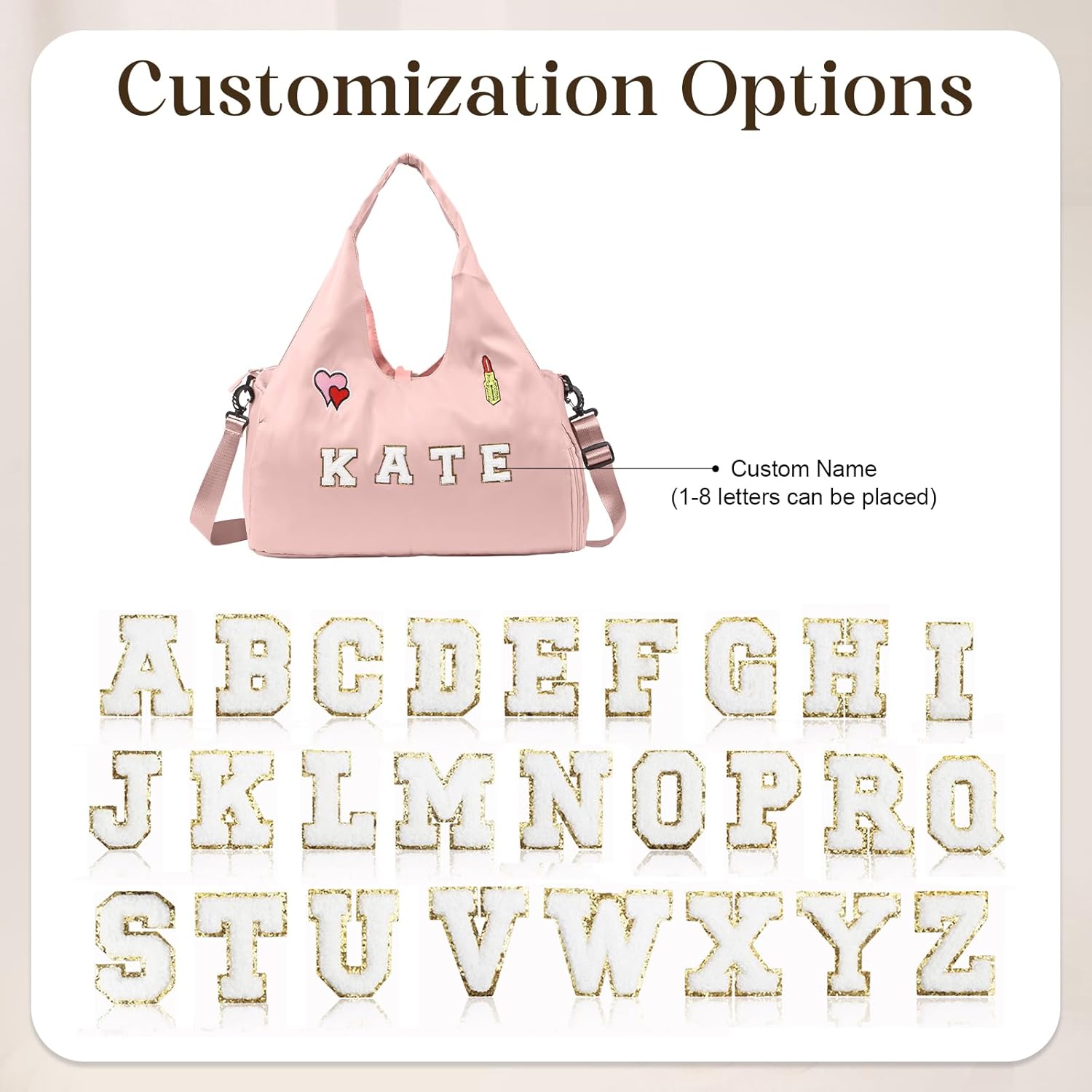 Personalized Duffel Bag with Name – Custom Travel Gym Bags for Women & Men – Waterproof Oxford Weekender Carry-On Overnight Gift for Sports
