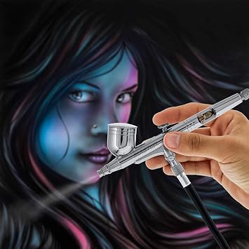 Master Airbrush G23 Multi-Purpose Dual-Action Gravity Feed Airbrush Kit with 0.3mm Tip, 1/3oz Cup, Cutaway Handle - Air Brush Gun for Painting, Aerografo Body Art, Auto Graphics, Cake Decoration