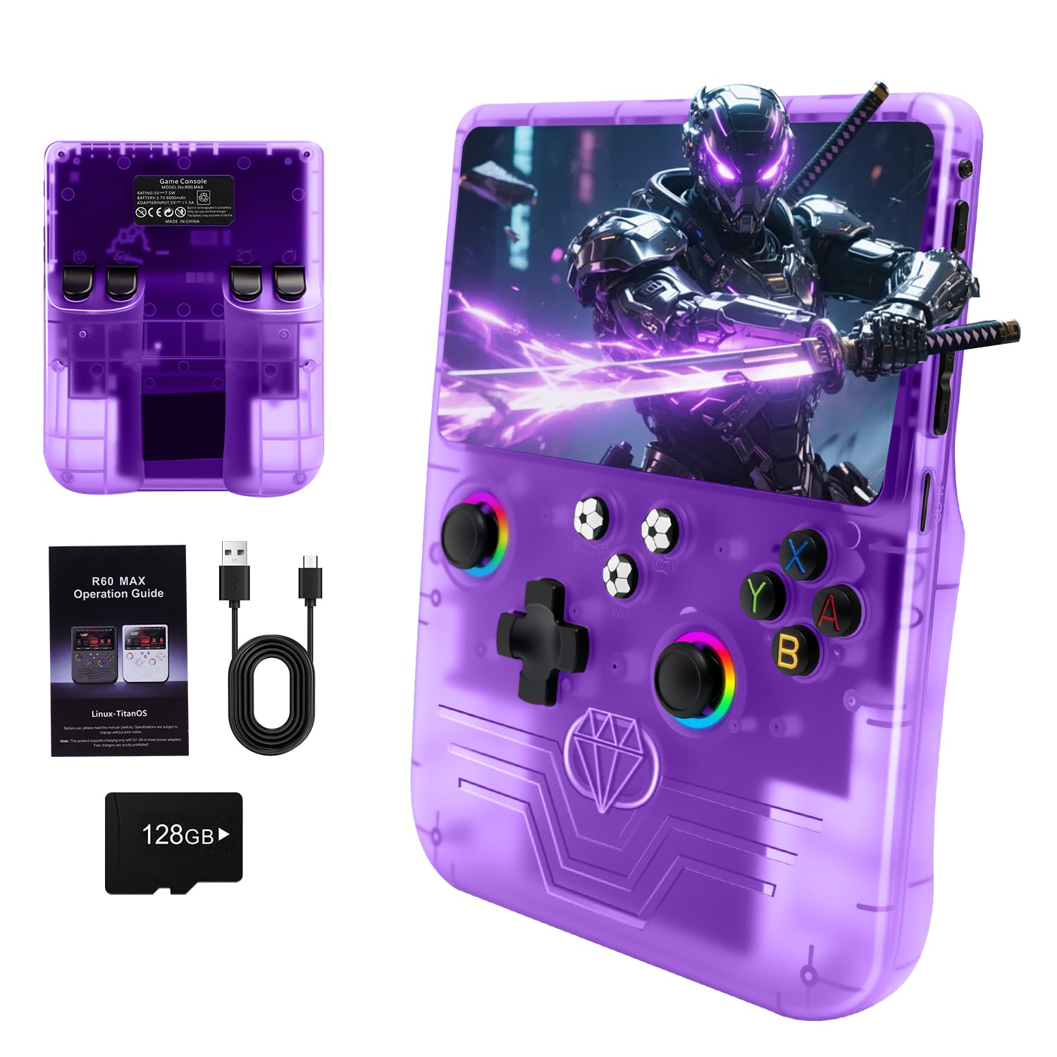 Amazon.com: Hedlaoy R60 Max Handheld Game Console, 128GB Retro