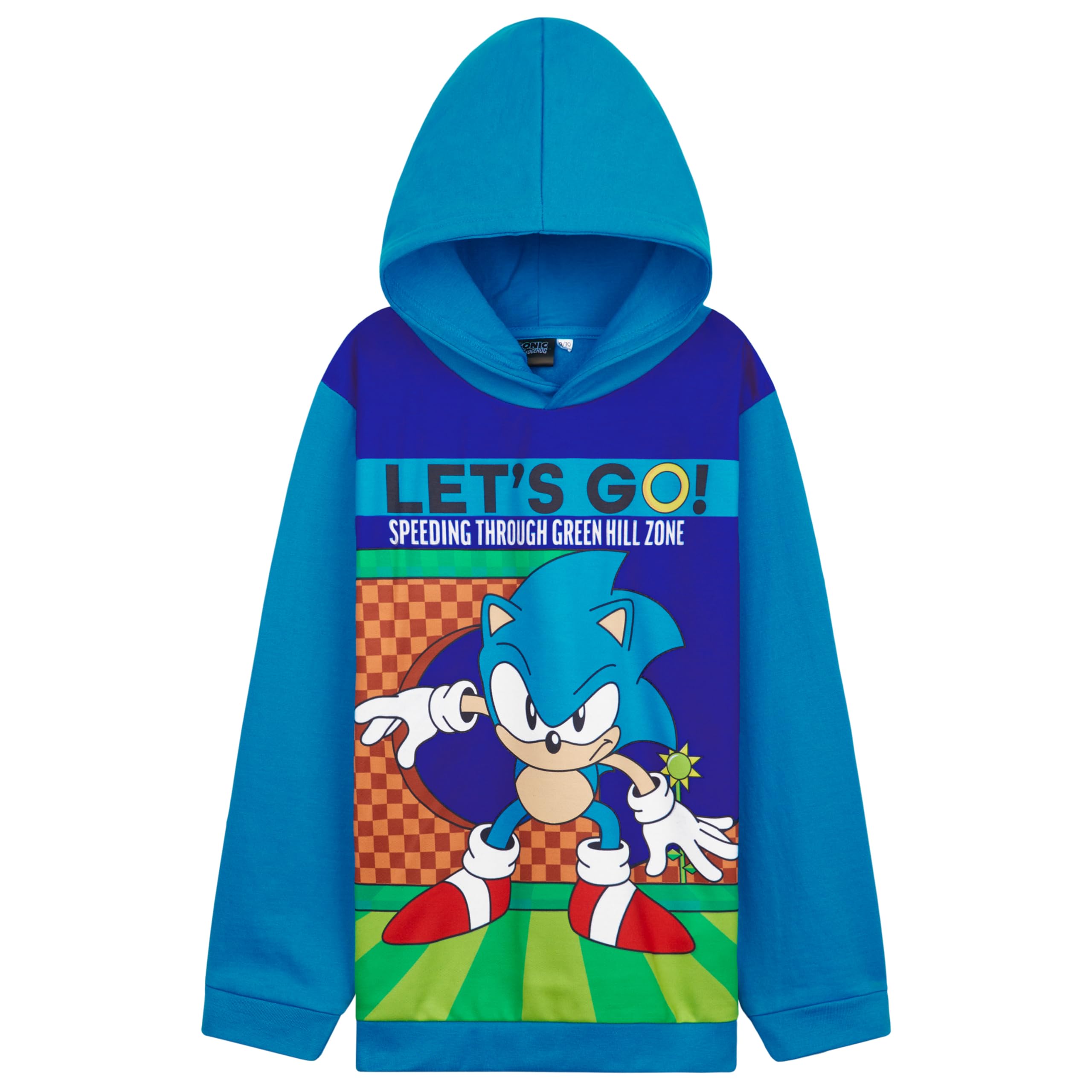Get Trend SONIC THE HEDGEHOG Hoodie for Boys Teens Shadow Knuckles Tails Warm Hooded Sweatshirt Jumper Casual Pullover (Blue/Multi, 7-8 Years)