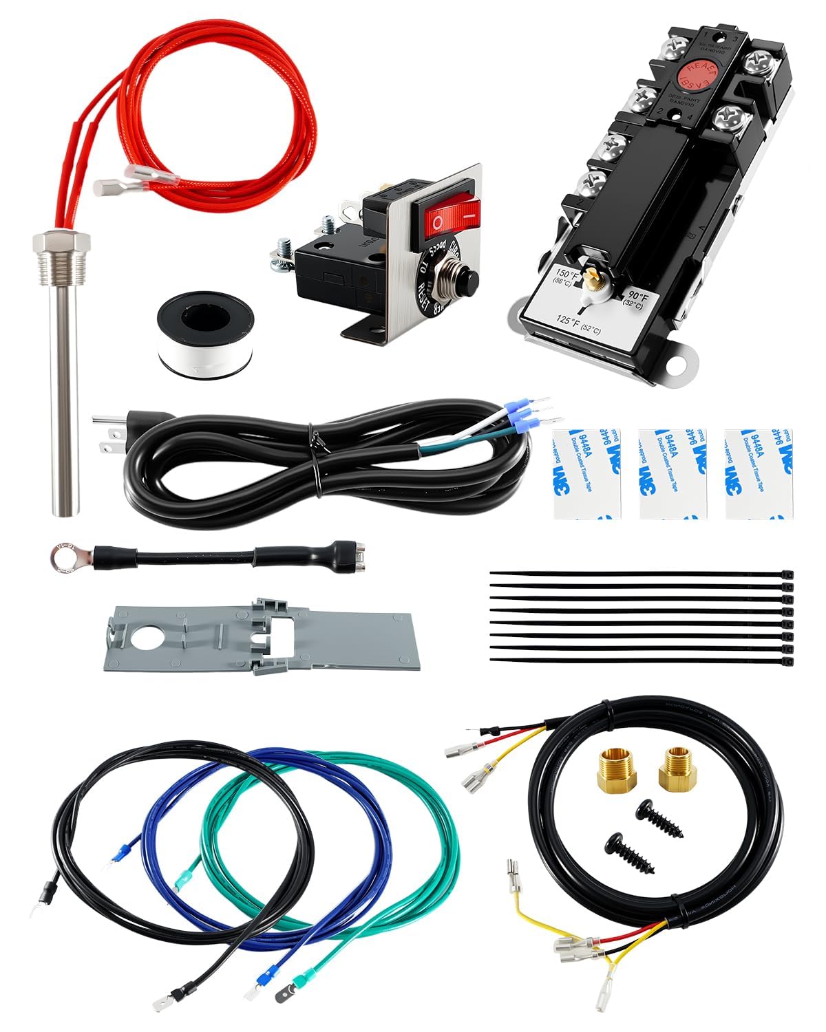 RV Water Heater Electric Conversion Converts RV LP Gas Water Heater to 120V Electricity, 6 Gallon Capacity Hot Water Hybrid Heat Kit Fit for Suburban Atwood Water Heater