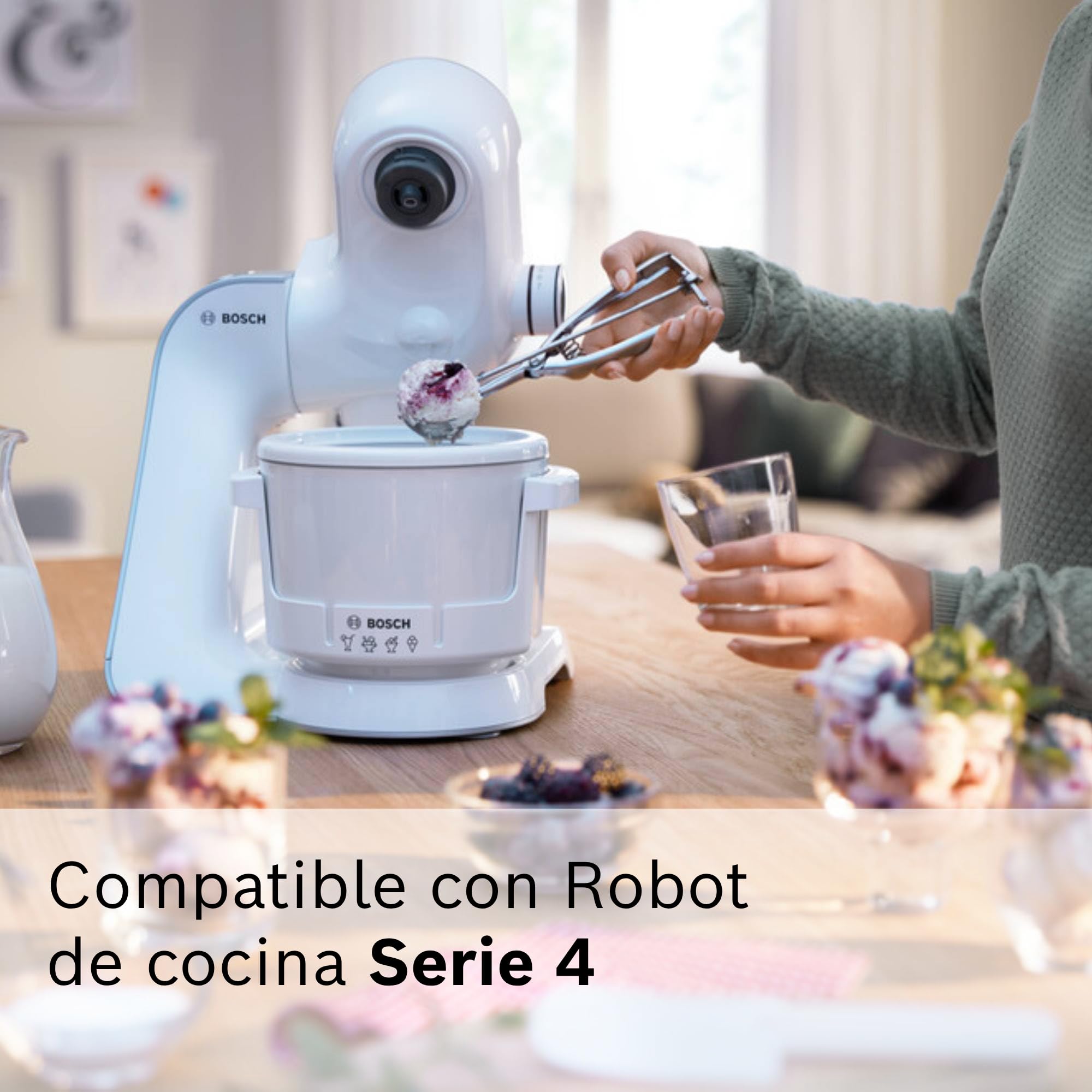 Bosch - Accesorio Heladera Compatible con Robots de Cocina MUM5, Blanco, MUZ5EB2
