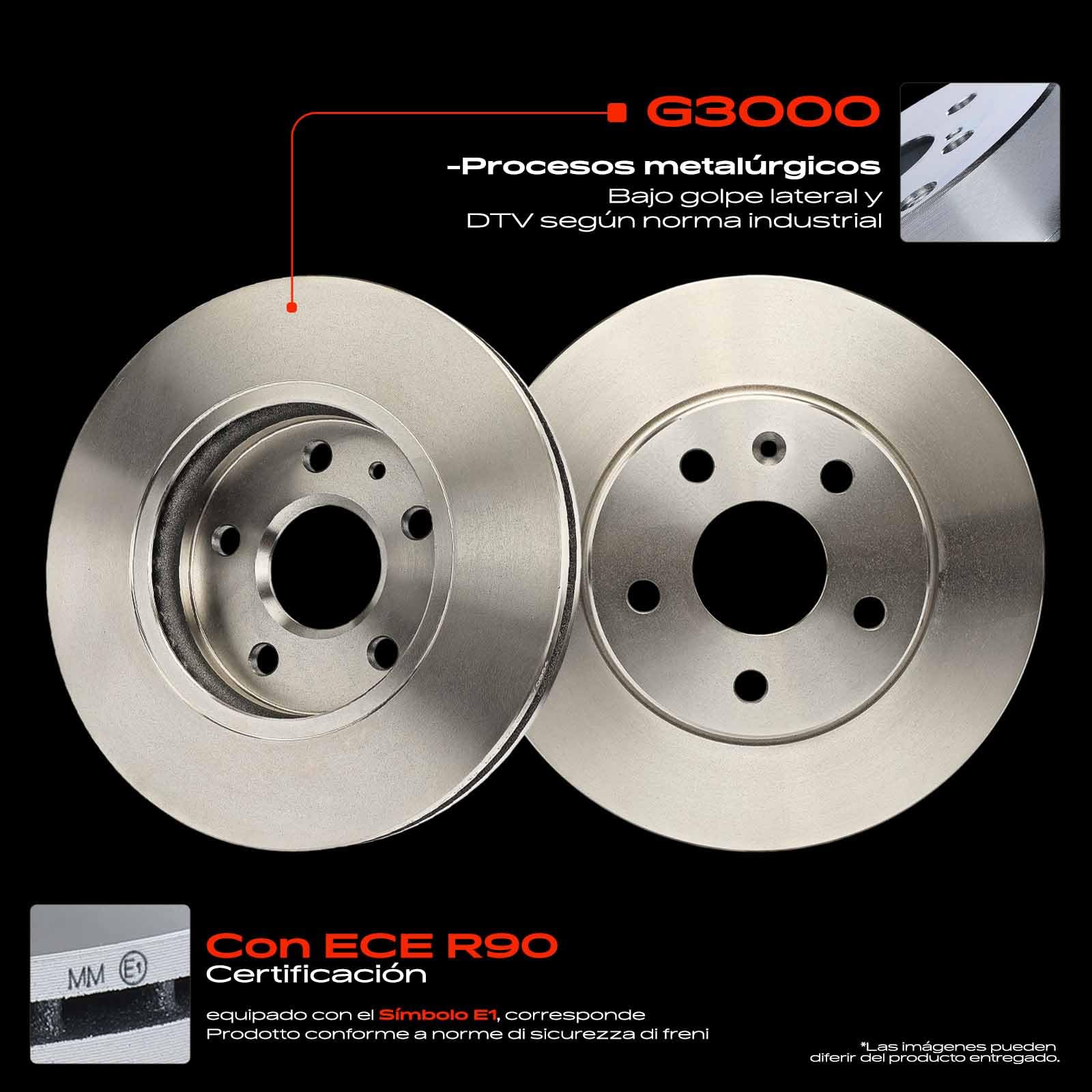 Frankberg 2 discos de freno 4 pastillas de freno | Compatible con: Insignia A G09, Malibu V300, Insignia A Saloon G09, 9-5 YS3G, Insignia A Sports Tourer G09