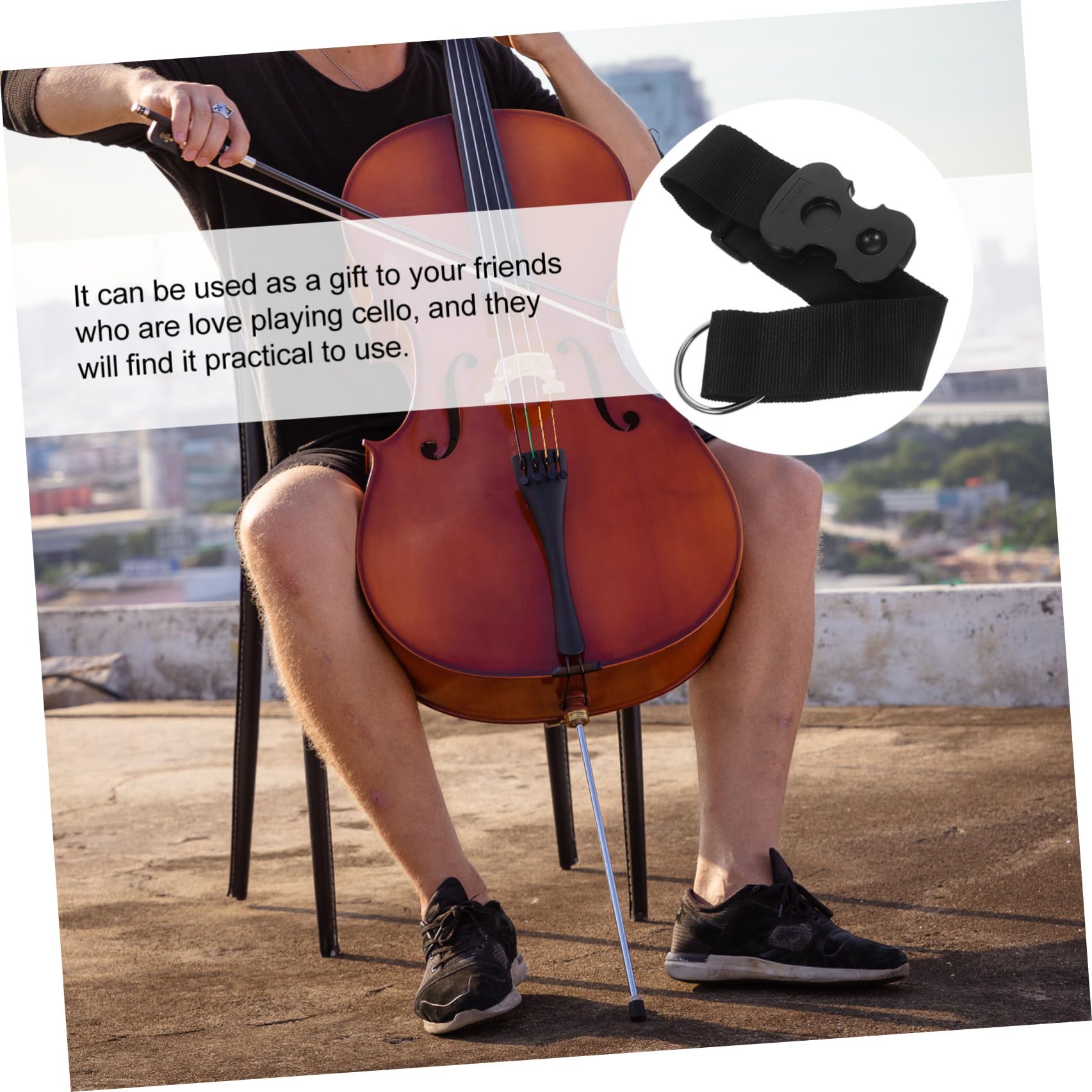 GLEAVI Rock Stop Cello Rutschfester Cello-Stachelstopper - Rutschfeste Matte Mit Riemen Für Leistung