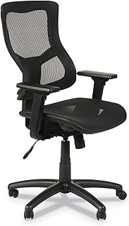 Alera ALEELT4218S Elusion II Series Suspension Mesh Mid-Back Synchro Seat Slide Chair - Black