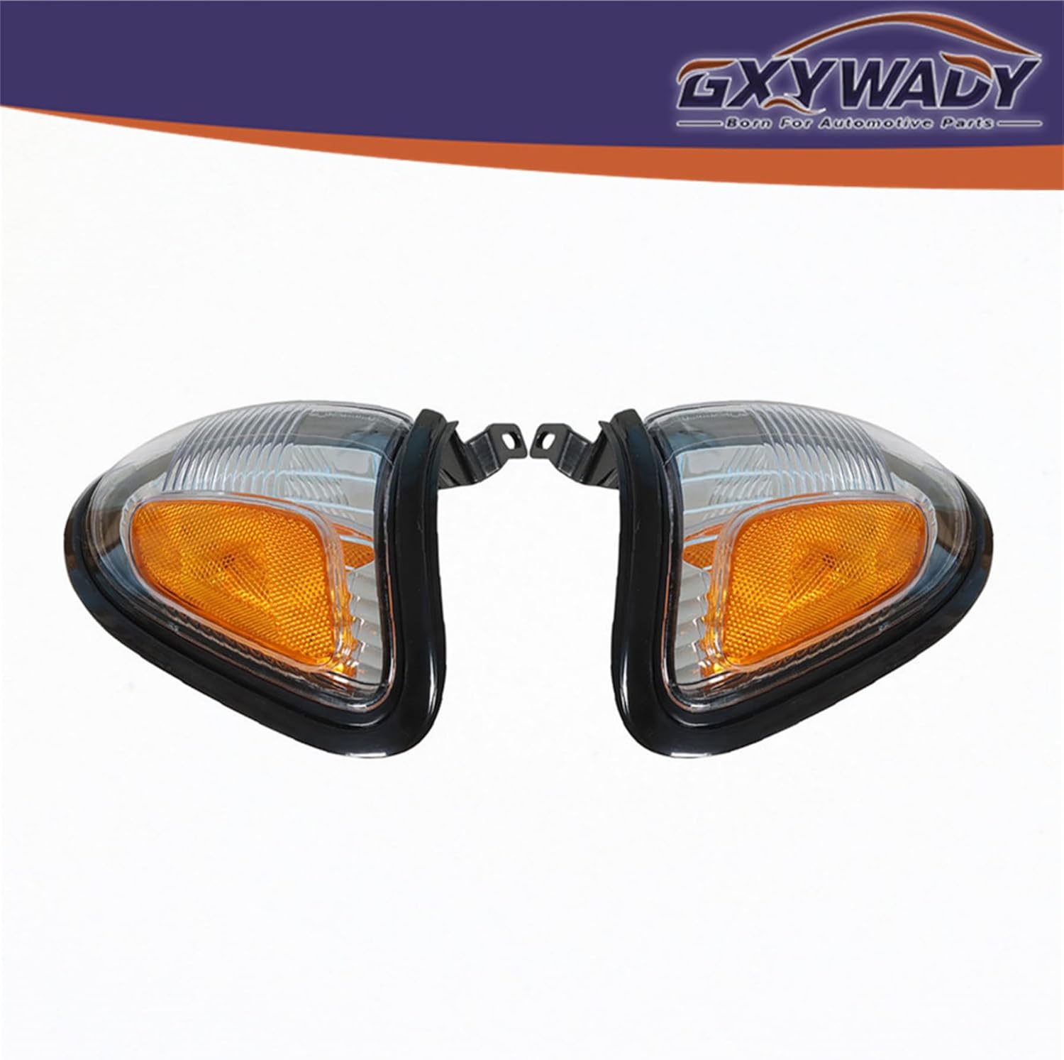 GXYWADY Park Signal Corner Marker Lights with Black Border Replacement for 2001-2004 Tacoma Pickup Truck Replacement for 8161004070 8162004070 (Left & Right)