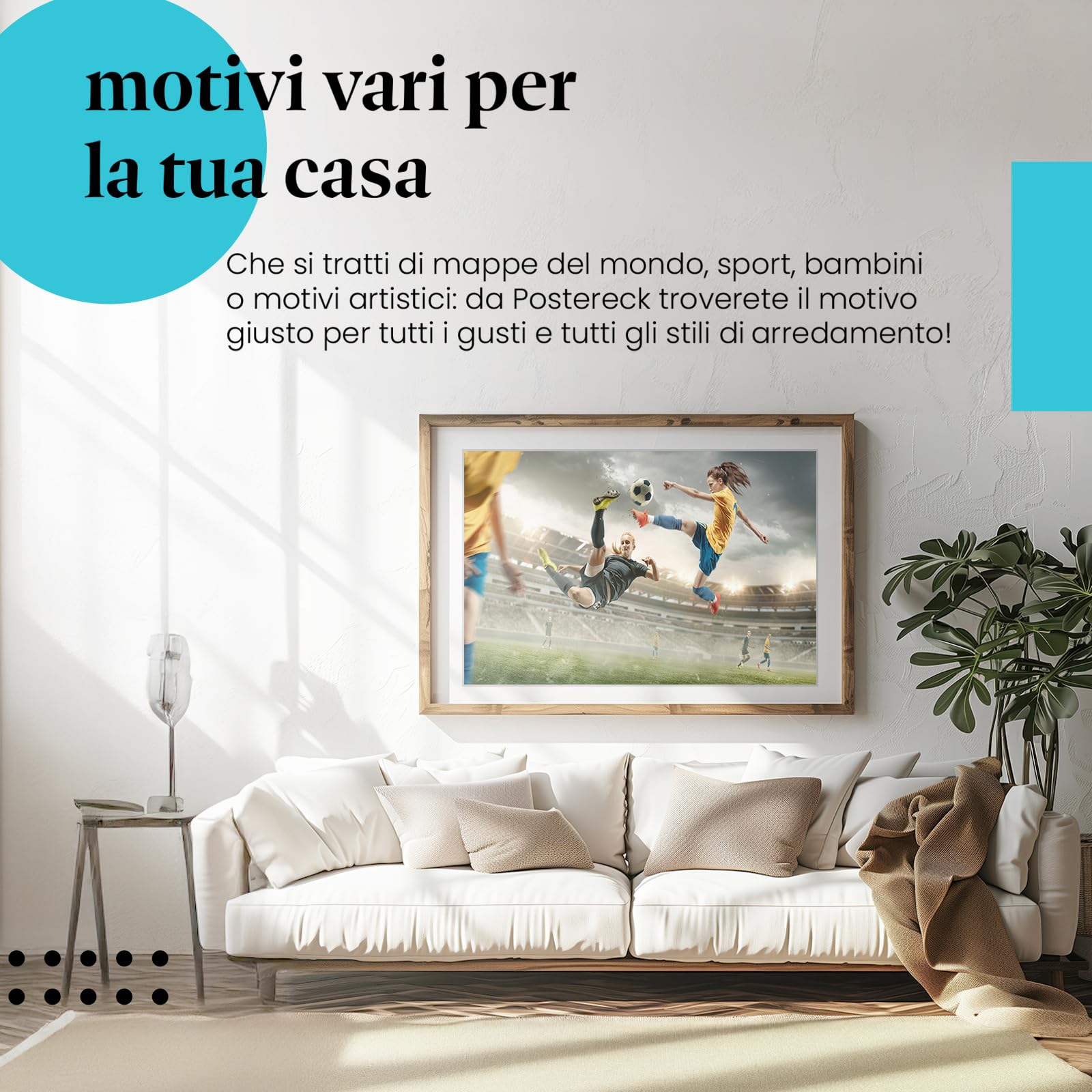 Postereck - 3527 - Calcio, donna palla stadio sport gioco squadra - Decorazione da Parete, Stampa Fotografica, Ideen Regalo, Stampa d'Arte - Tela - 100,0 cm x 75,0 cm
