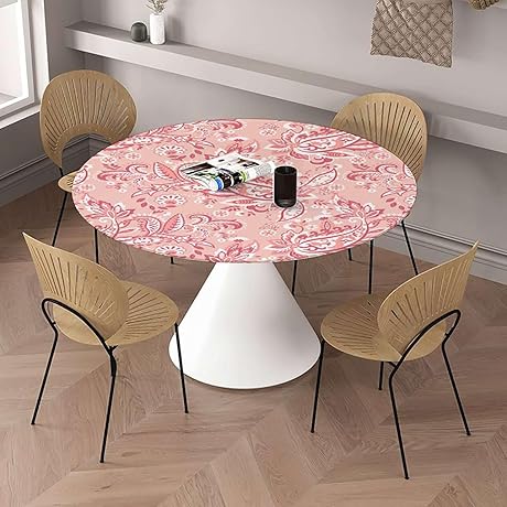 Circular Table Cover, Romantic Pastel Bouquet