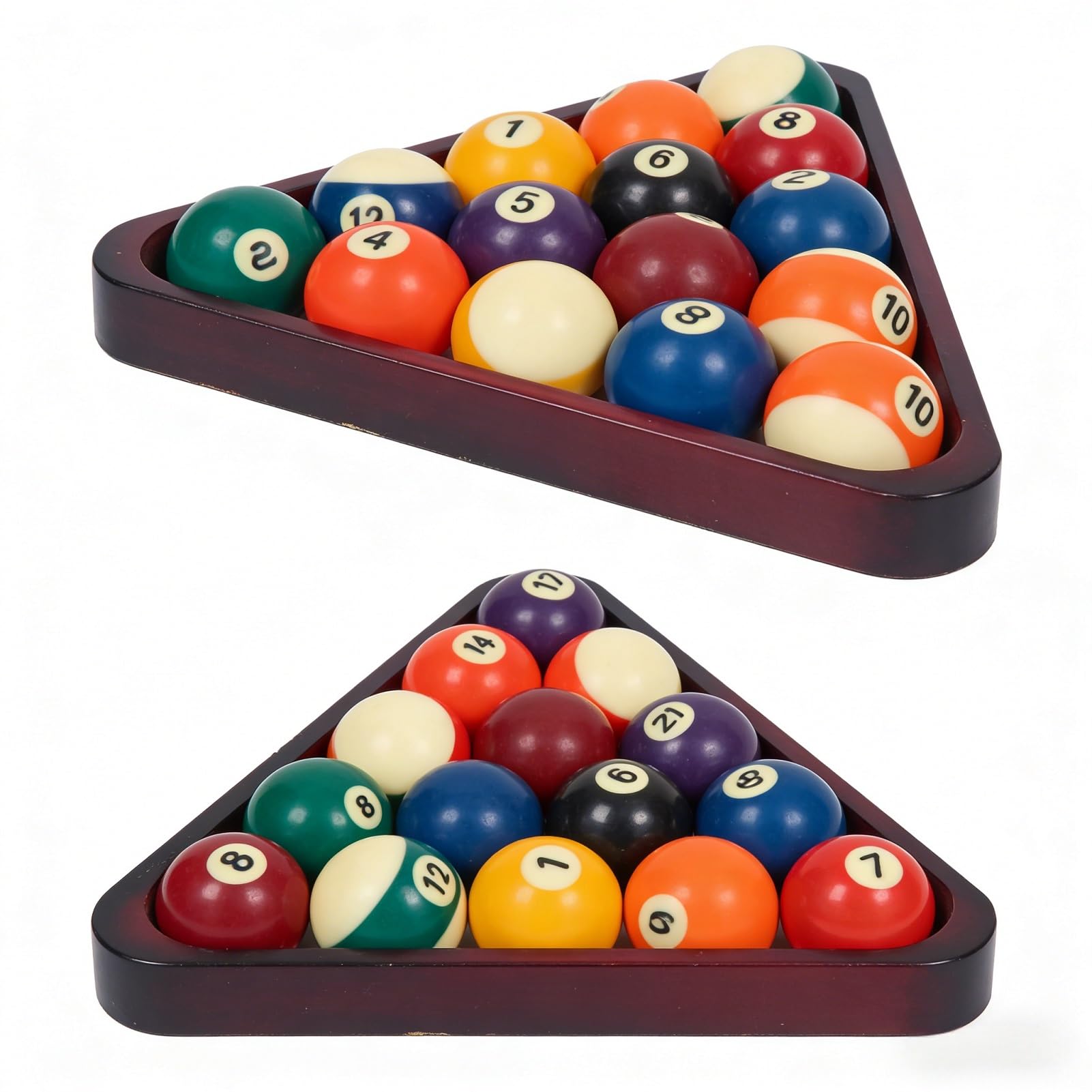 Pool Rack, 9 Ball Triangle Rack Set Billiard Stand in Large Wine Red for Home Game Room and Billiards