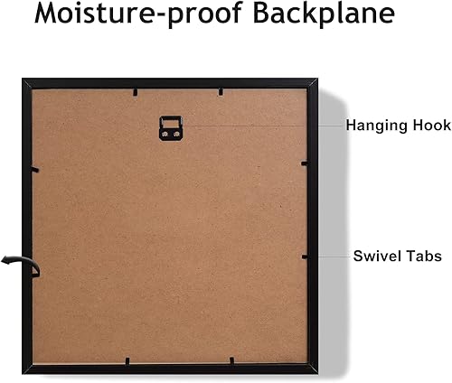 Miniatura 9 de Elegantes marcos de madera profunda, juego de 3 vitrinas blancas de 8 x 8 pulgadas con tablero de vidrio real y lino, perfecto para mostrar boletos,