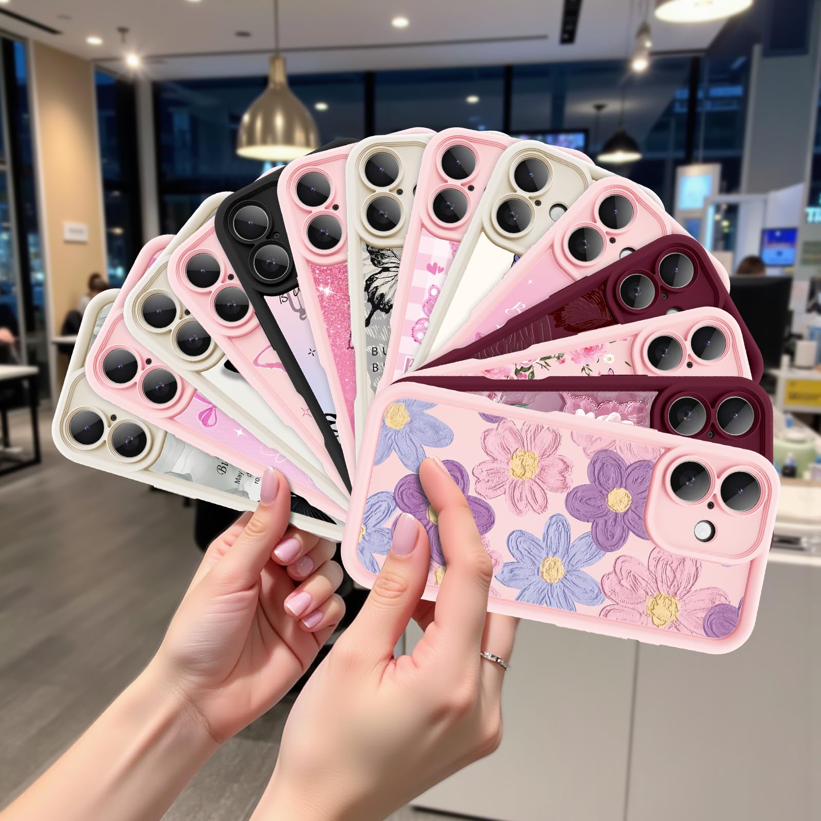 Custodia per iPhone 17, design creativo con motivo a farfalla, per ragazze e donne, in morbido silicone antiurto e antigraffio, cover per iPhone 17 (farfalla rossa bordeaux)