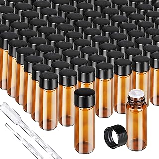 Teenitor 100pcs Essential Oil Bottles, 5ml Essential Oil Bottles Empty Glass Anointing Oil Bottles, Small 5ml Oil Vial, Sample Bottles for Essential Oil