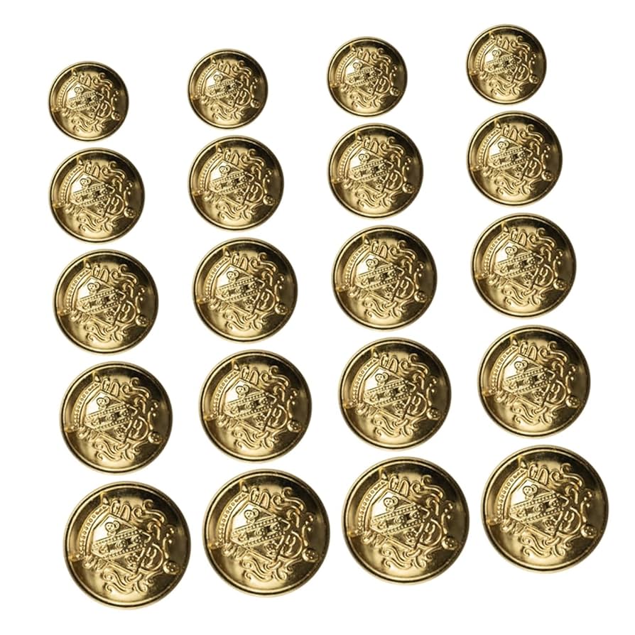 14 イギリス系アメリカ人のヴィンテージボタン紋章（手芸素材／手芸用品） Amazon | TEHAUX 50個ヴィンテージ風真鍮製縫製ボタン 衣類用