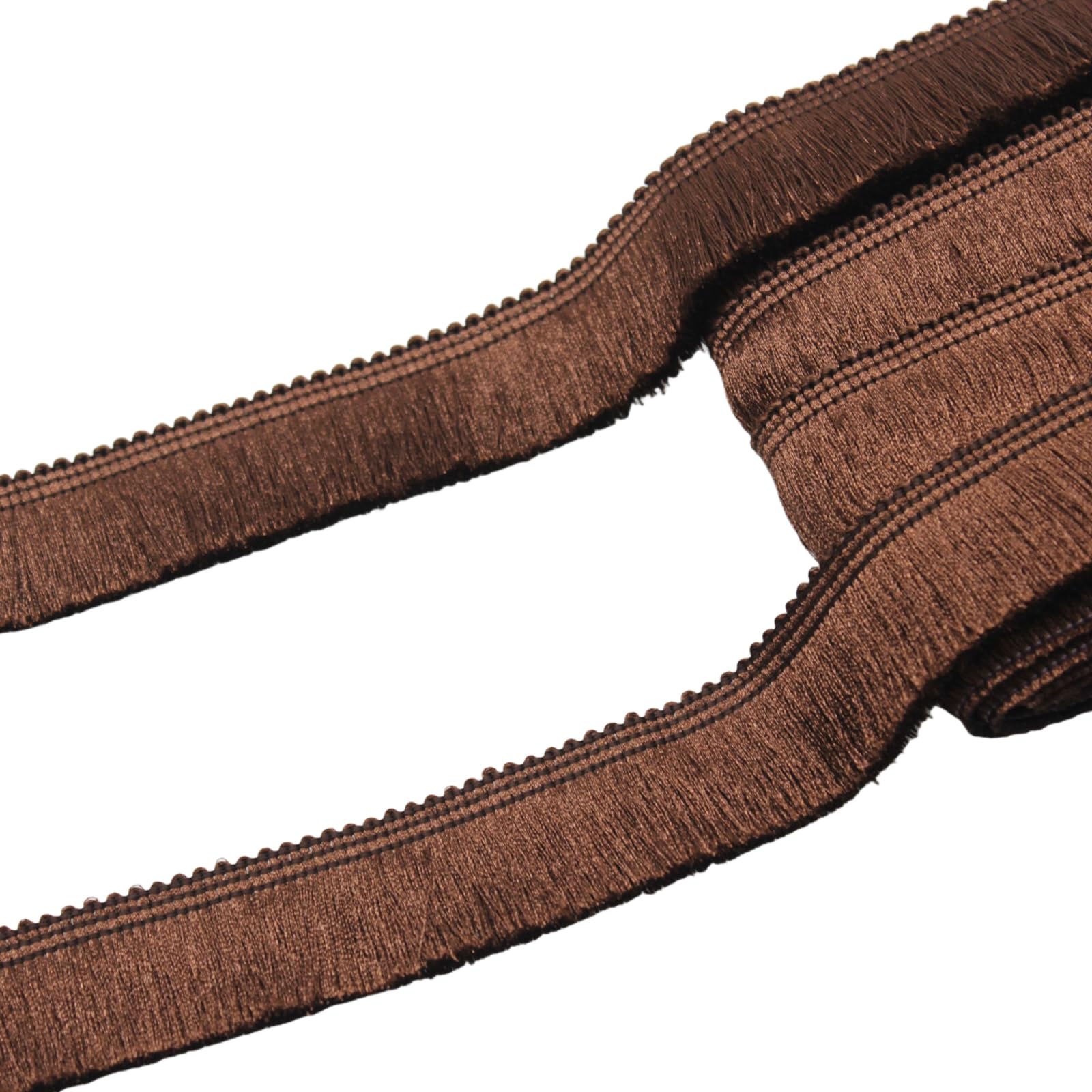 Yalulu 10 Yards Polyester Fringe Tassel Lace Trim, 2.8cm Width Tassel Fabric Fringe Trim for Curtain Home Decoration (Coffee)