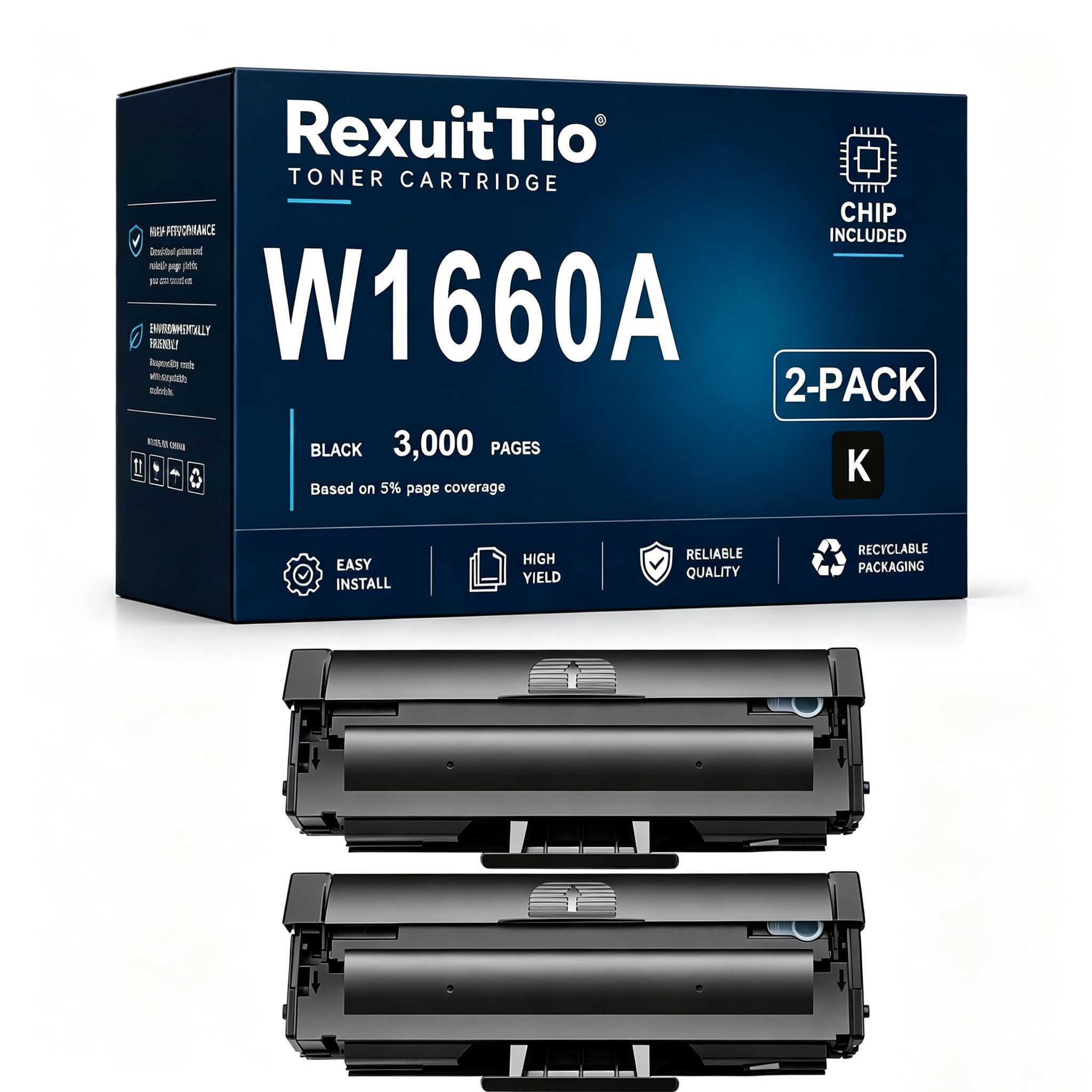 W1660A Remplacement de Cartouche de Toner Compatible à Haut rendement pour W1660A 166A avec la dernière Puce, Convient à l'imprimante Laser HP Laser MFP 1188nw 1188w 1188pnw, Noir