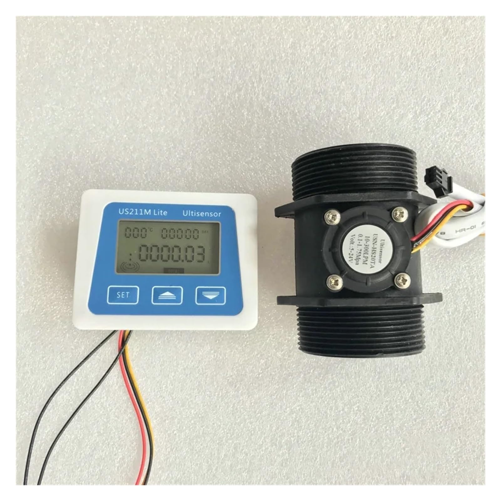CIRONI Medidor de Flujo Digital de 10-300 l/min de 2 Pulgadas, Lector de Flujo Compatible con Sensor de Flujo de Agua de Efecto Hall