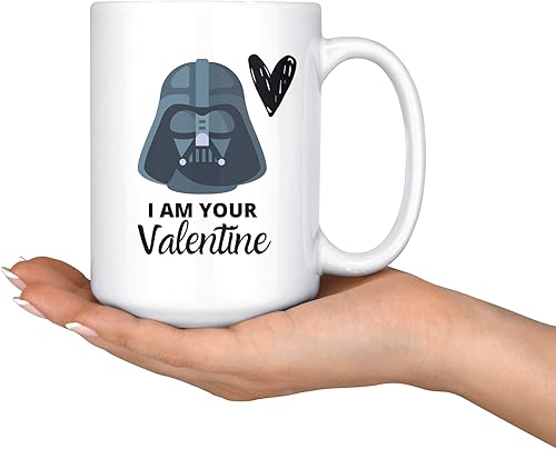 Miniatura 6 de Taza de café con texto en inglés "I am your Valentine Darth Vader, Star Wars, divertido regalo de Star Wars, taza para él, regalo geek (11 onzas)