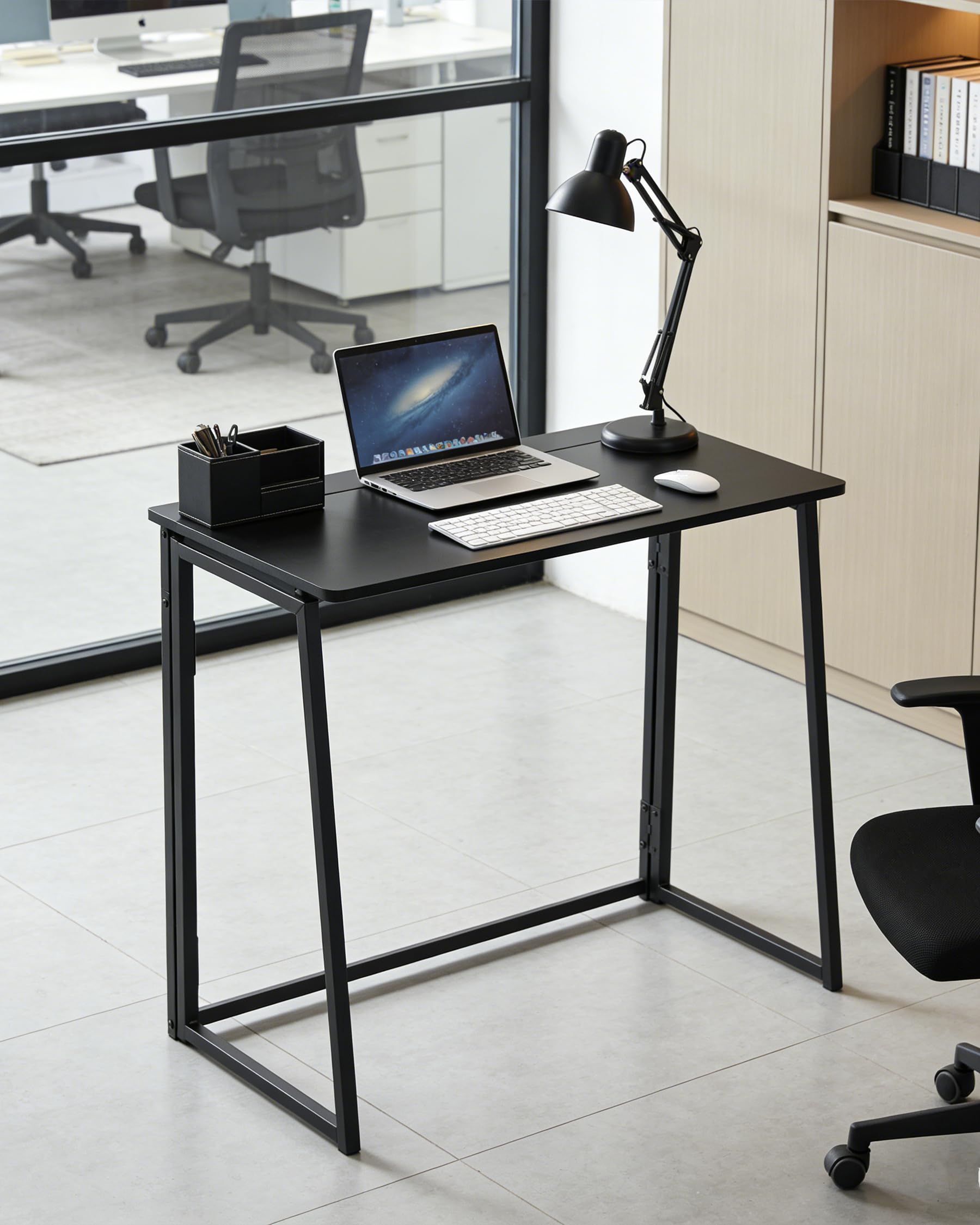 Mesa Plegable,Mesa Escritorio Pequeña 80x40x70CM Escritorio Juvenil Adecuado para Oficinas Dormitorios Estudios Salones Oficinas Domésticas Fácil de Montar Mesa Ordenador Pequeña（Negro）