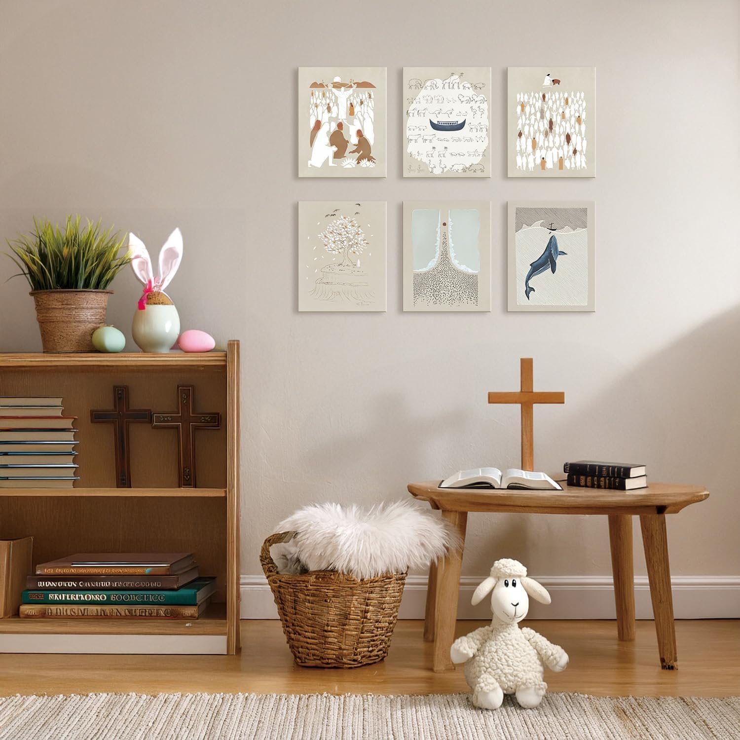HPNIUB Framed Jesus Wall Art, Christian Holy Week Easter Story Poster - Image 3