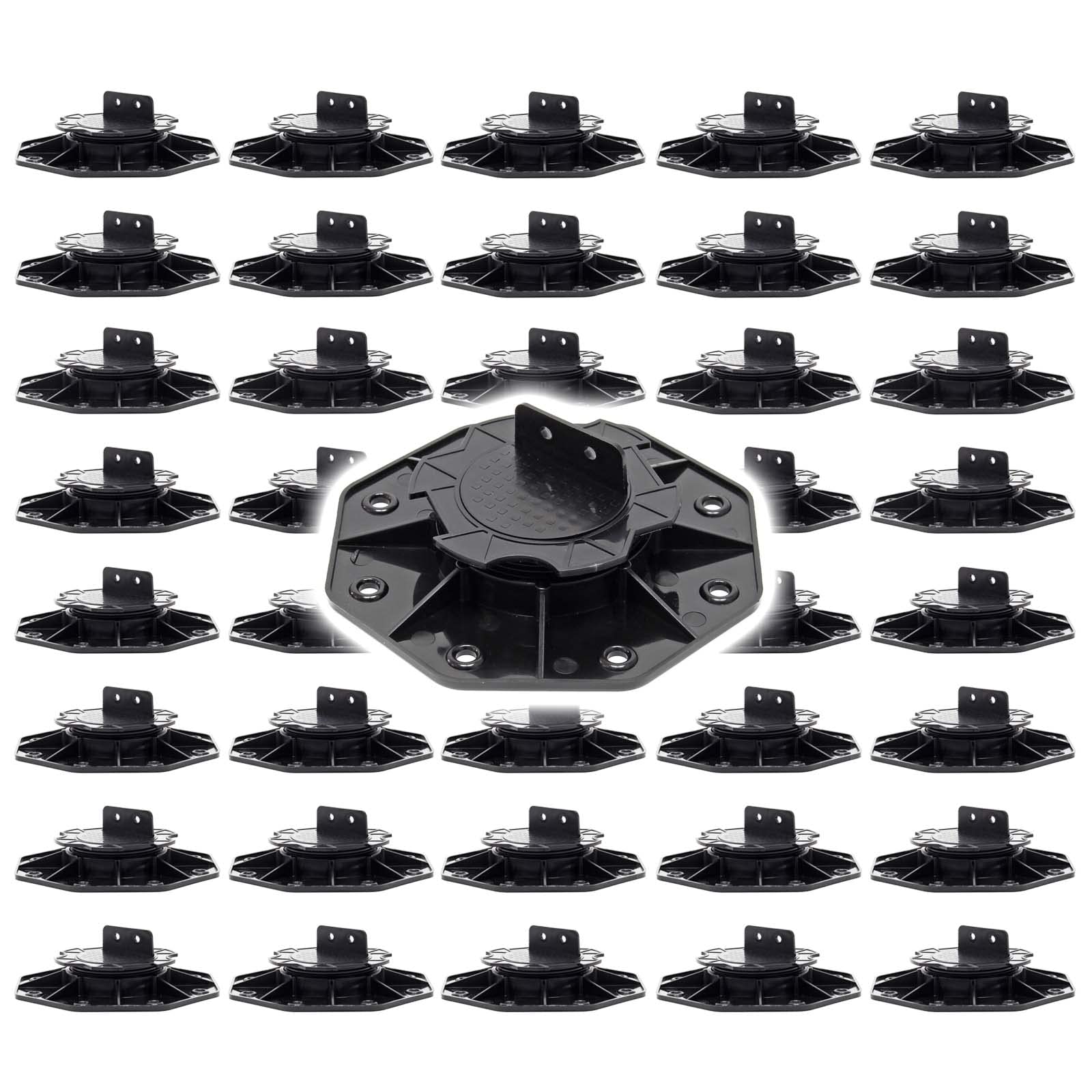 XPOtool Juego de 40 bases regulables para terraza carga máxima 2700kg ajustable en altura 18-25 mm