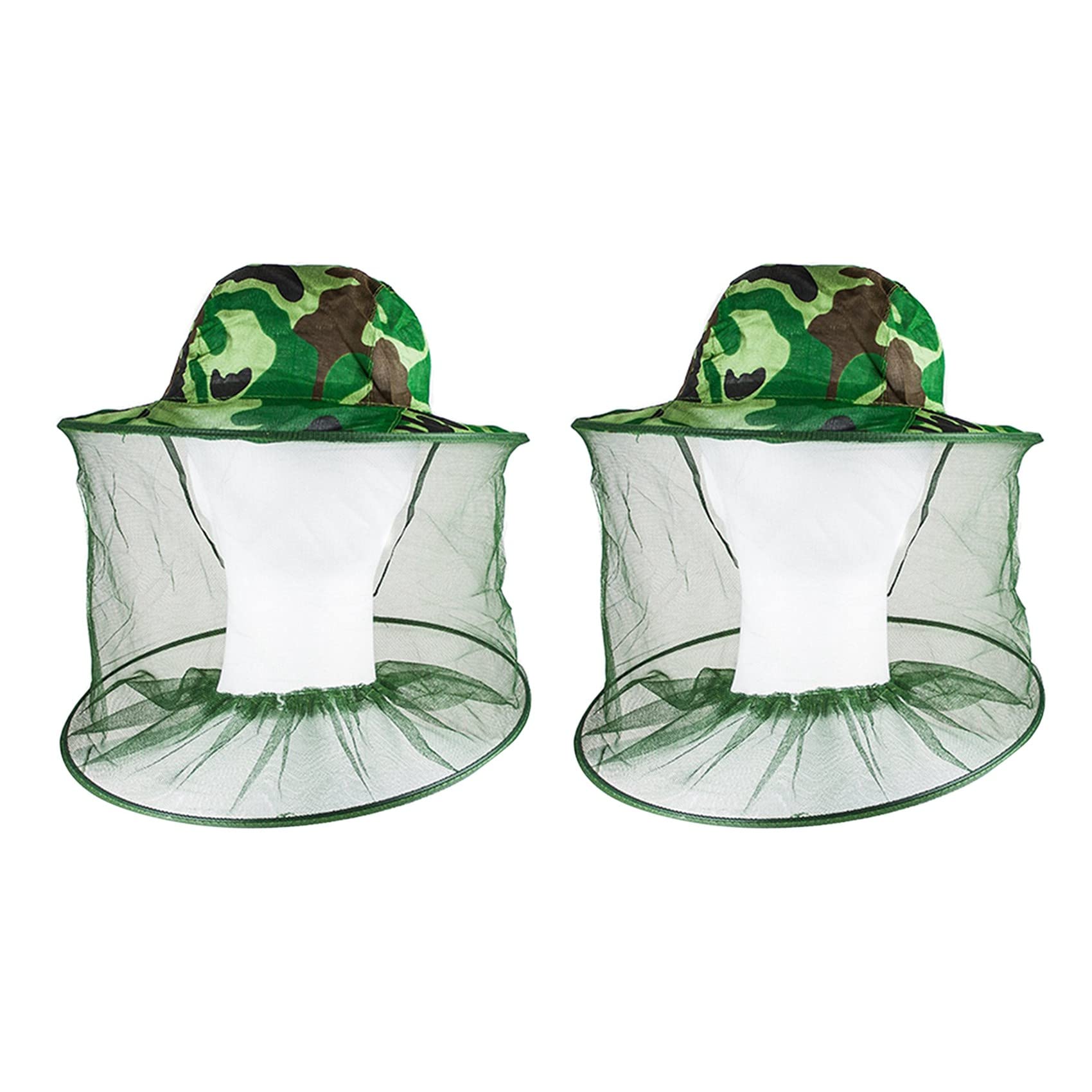 Jnchdghwa Green 2X Beekeeper Antimosquito Bee Bug Insect Fly Mask Cap Hat With Net Mesh Face Protection