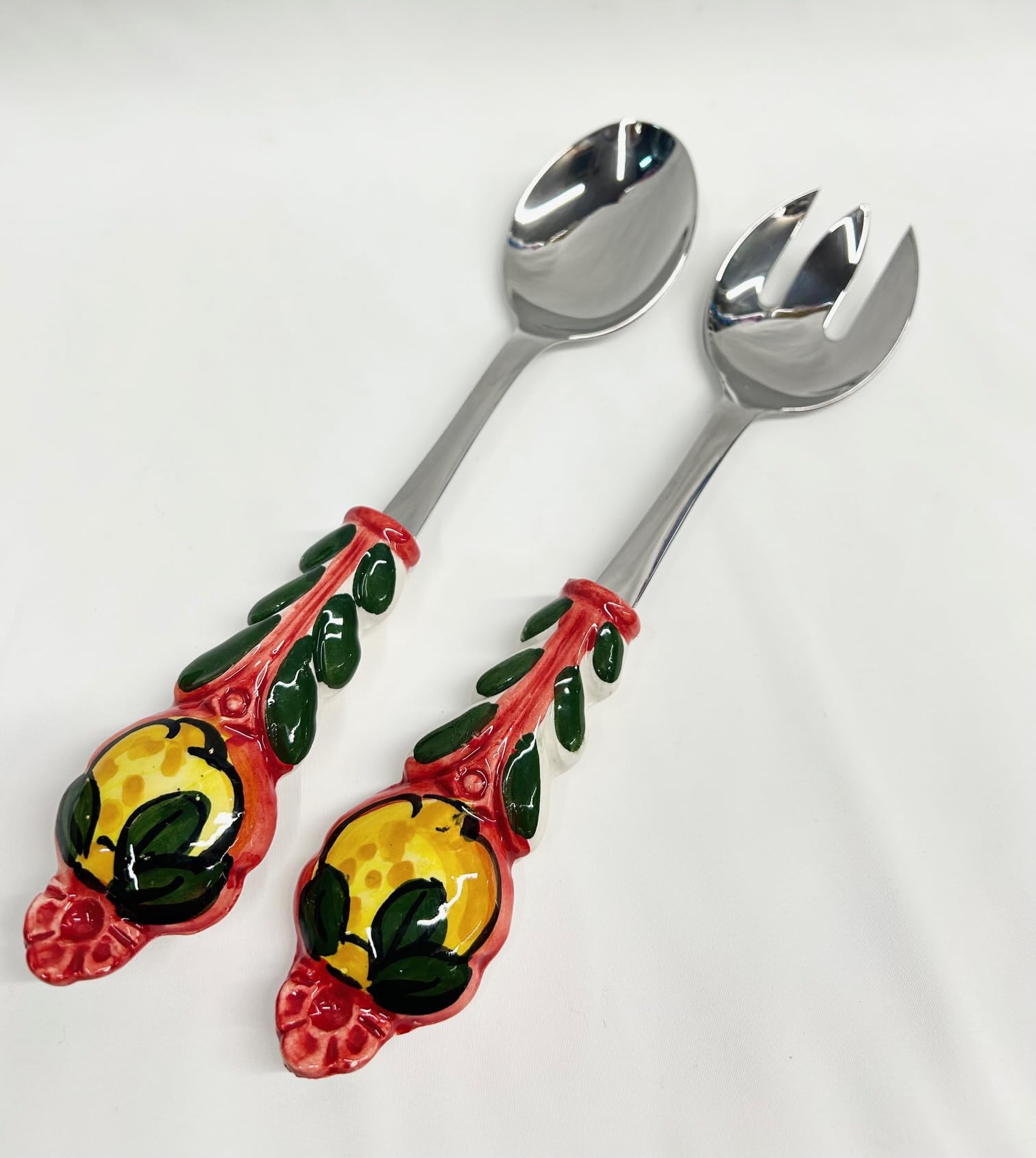 イタリア並行輸入! レモン柄 スプーン・フォークサーバー カトラリー イタリア並行輸入! レモン柄 スプーン・フォークサーバー カトラリー