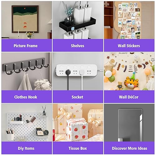 Miniatura 5 de Cinta adhesiva de montaje de doble cara paquete de 2 total 197 pies cinta adhesiva de doble cara cinta adhesiva resistente con dos anchos