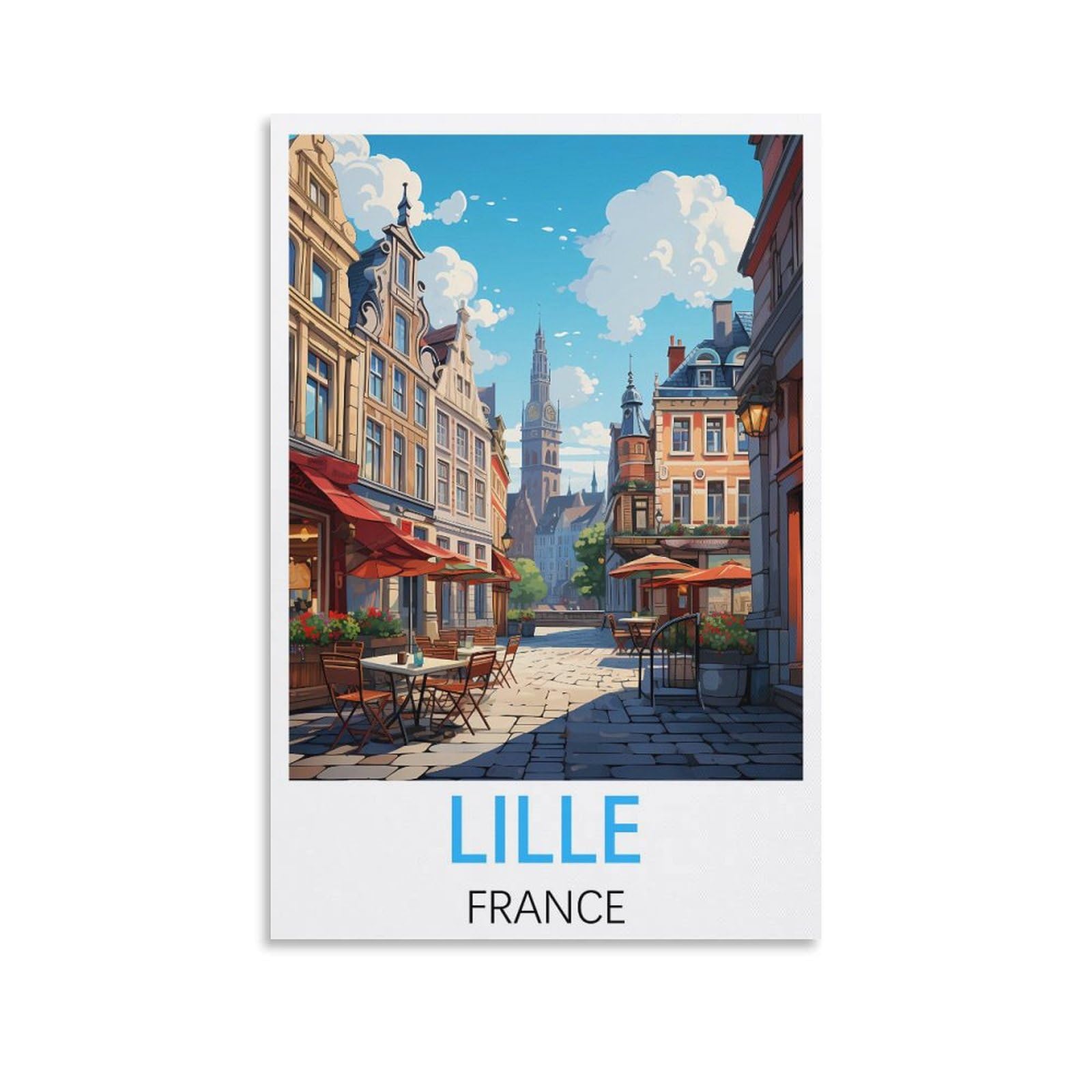 JavoN Lille France Vintage Travel Poster 08x12inch(20x30cm) Canvas Art Poster And Wall Art Picture Print Bedroom Decor