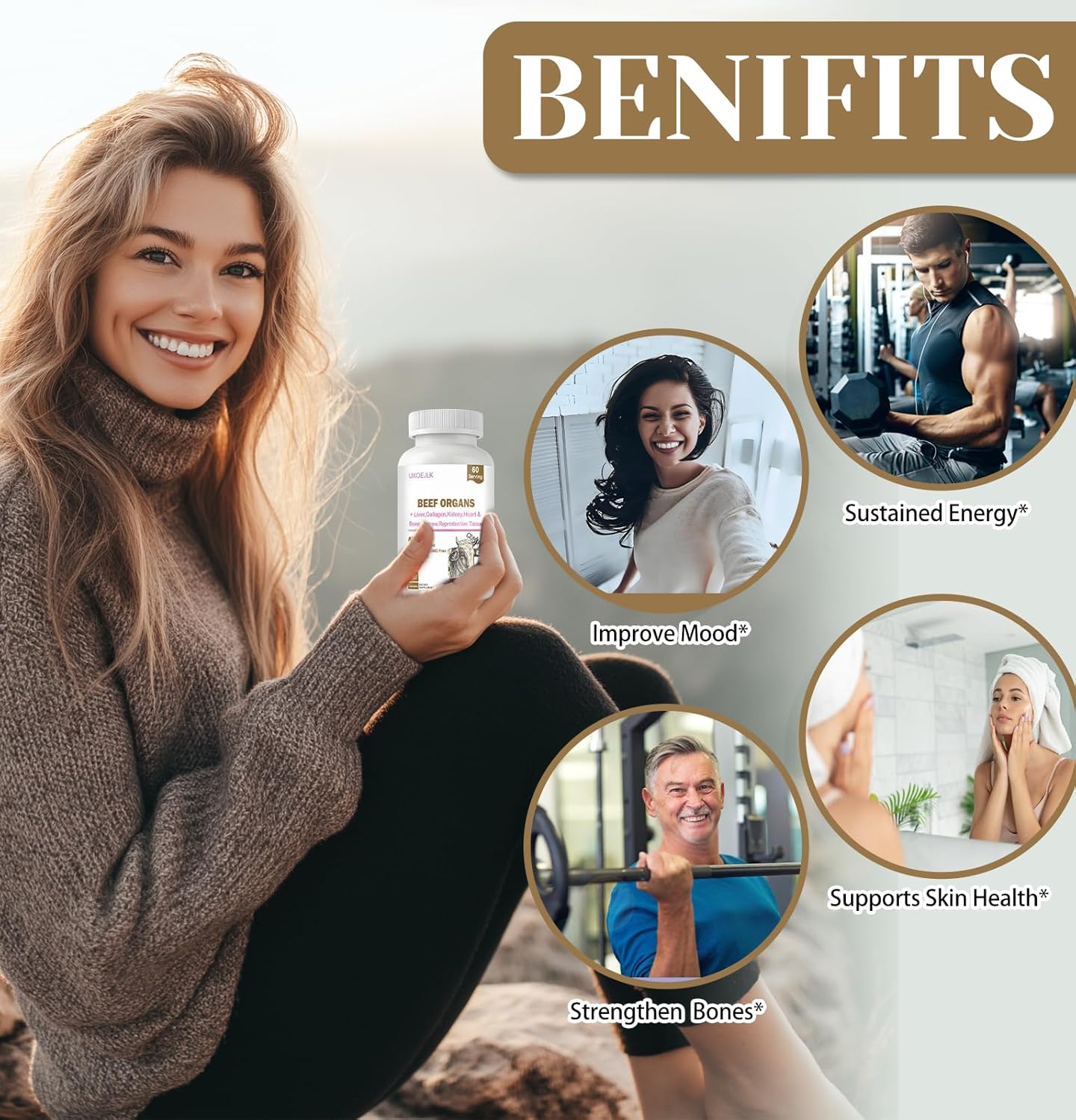 Grass Fed Beef Organ Supplement, 180 Beef Organs Capsules for Women & Men with Liver, Heart, Kidney, Bone Marrow & Reproductive Tissue, Supports Full Body Wellness Non-GMO 60-Day Supply - Image 6