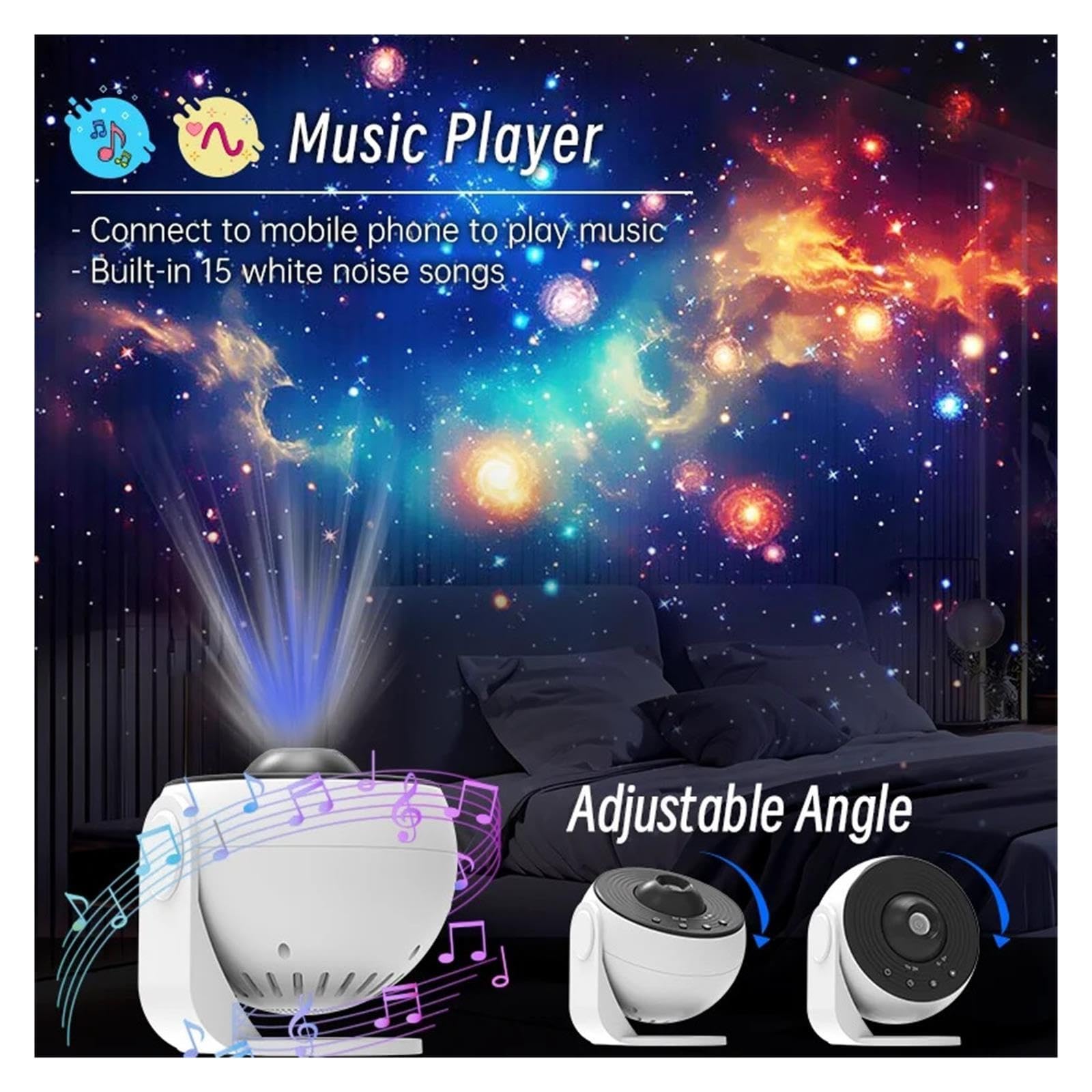 Proiettore Stellare Planetario HD, Luce Notturna Galaxy Bluetooth