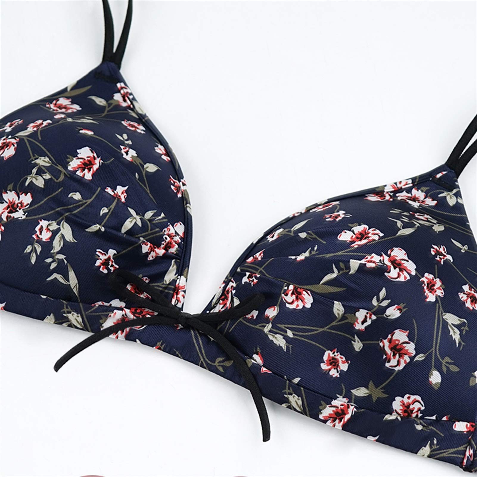 Triangolo floreale Bralette per le donne, cotone classico di tutti i giorni lingerie reggiseno, sexy sottile senza cuciture senza fili reggiseni (colore : bianco (A), taglia : 75A)