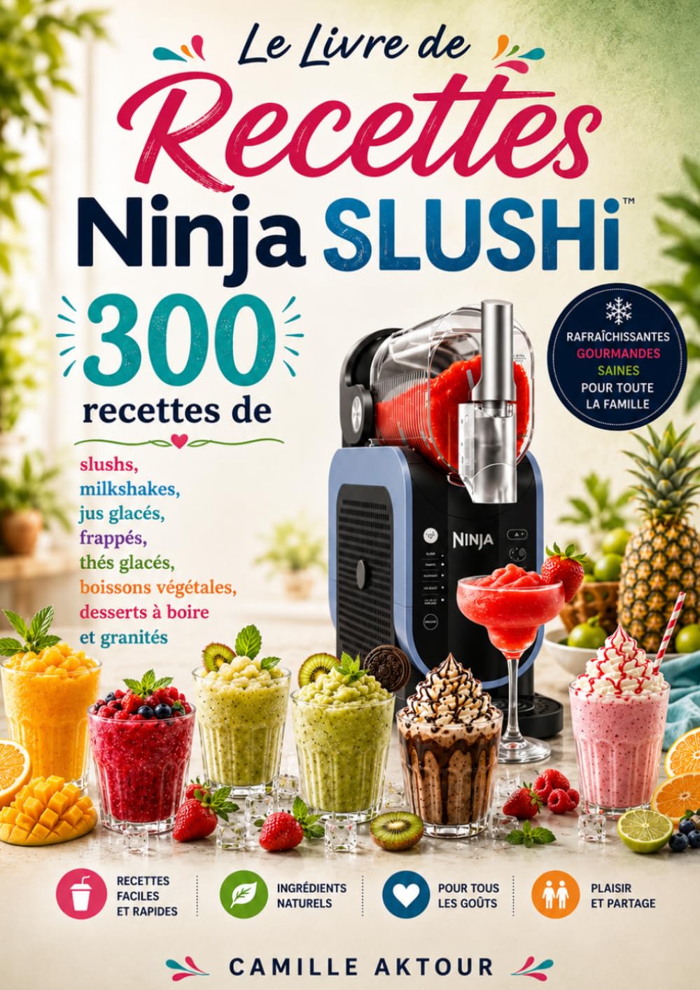 Le Livre De Recettes Ninja SLUSHi 300 recettes de slushs, milkshakes, jus glacés, frappés, thés glacés, boissons végétales, desserts à boire et granités