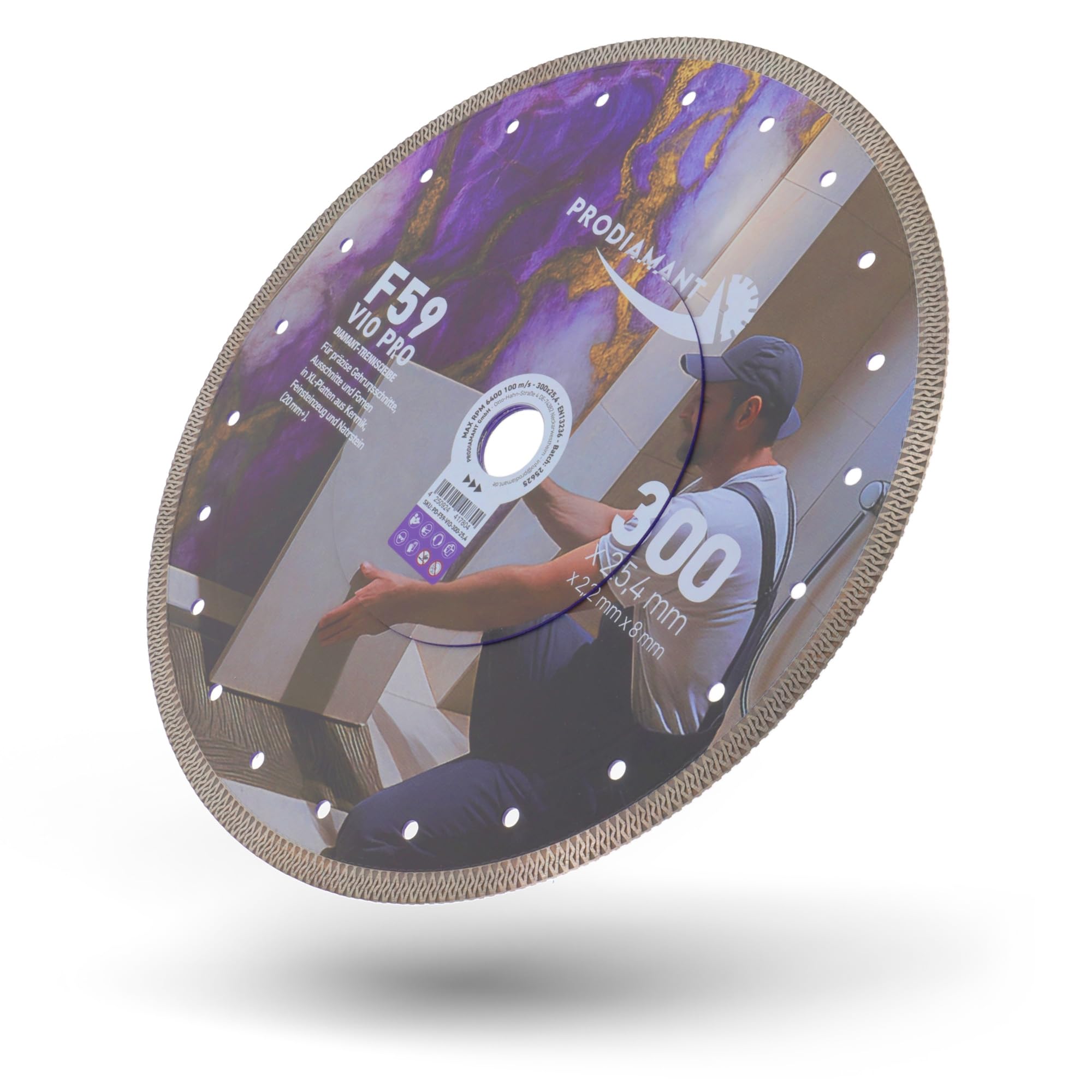 PRODIAMANT Disco de corte de diamante F59 VIO PRO 300 x mm | Altura del segmento 10 mm | Ancho de corte 2,2 mm