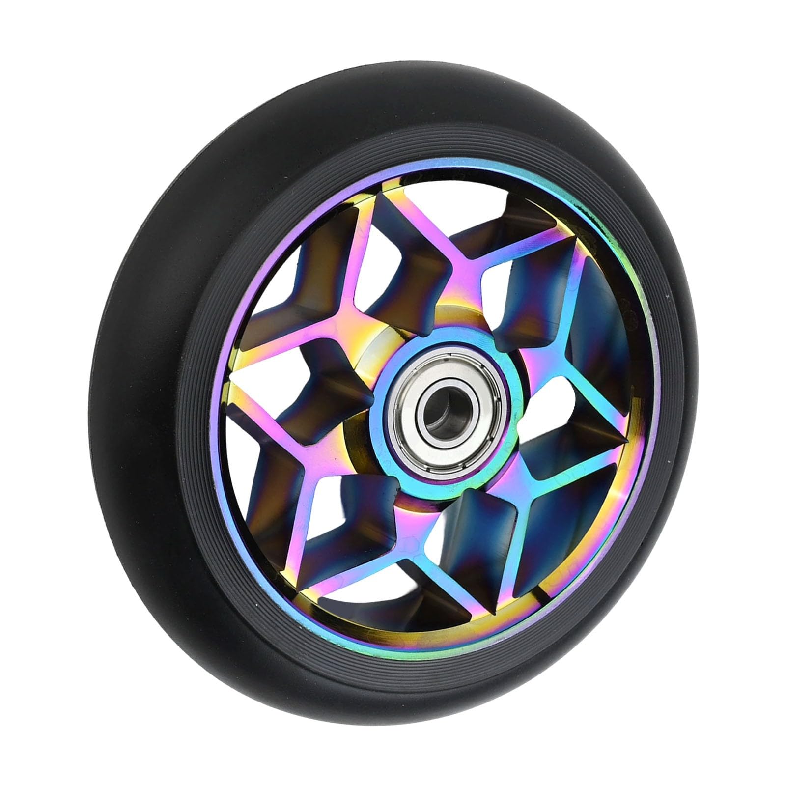 RichVibe High performance 110mm Stunt Scooter Wheels Featuring for CNC Aluminum for Hub and Wear Resistant Polyurethane for Tire, 8mm Core for Professional Trick Riding