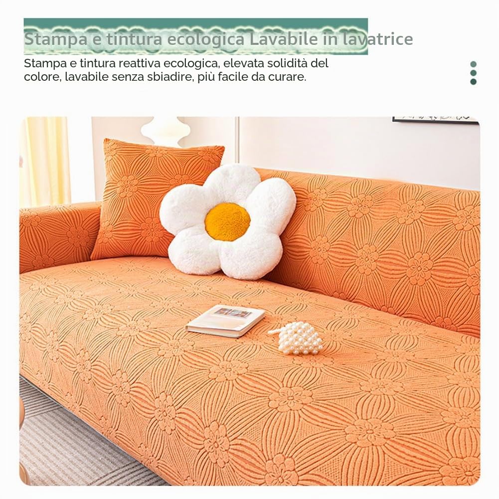 Copridivano Elasticizzato 1 2 3 4 5 Posti, Copridivani Fantasia Copertura Divano velluto jacquard ispessito Universale Fodera per Divano Estensibile Copri Divano Antiscivolo ( Color : Light Gray , Siz