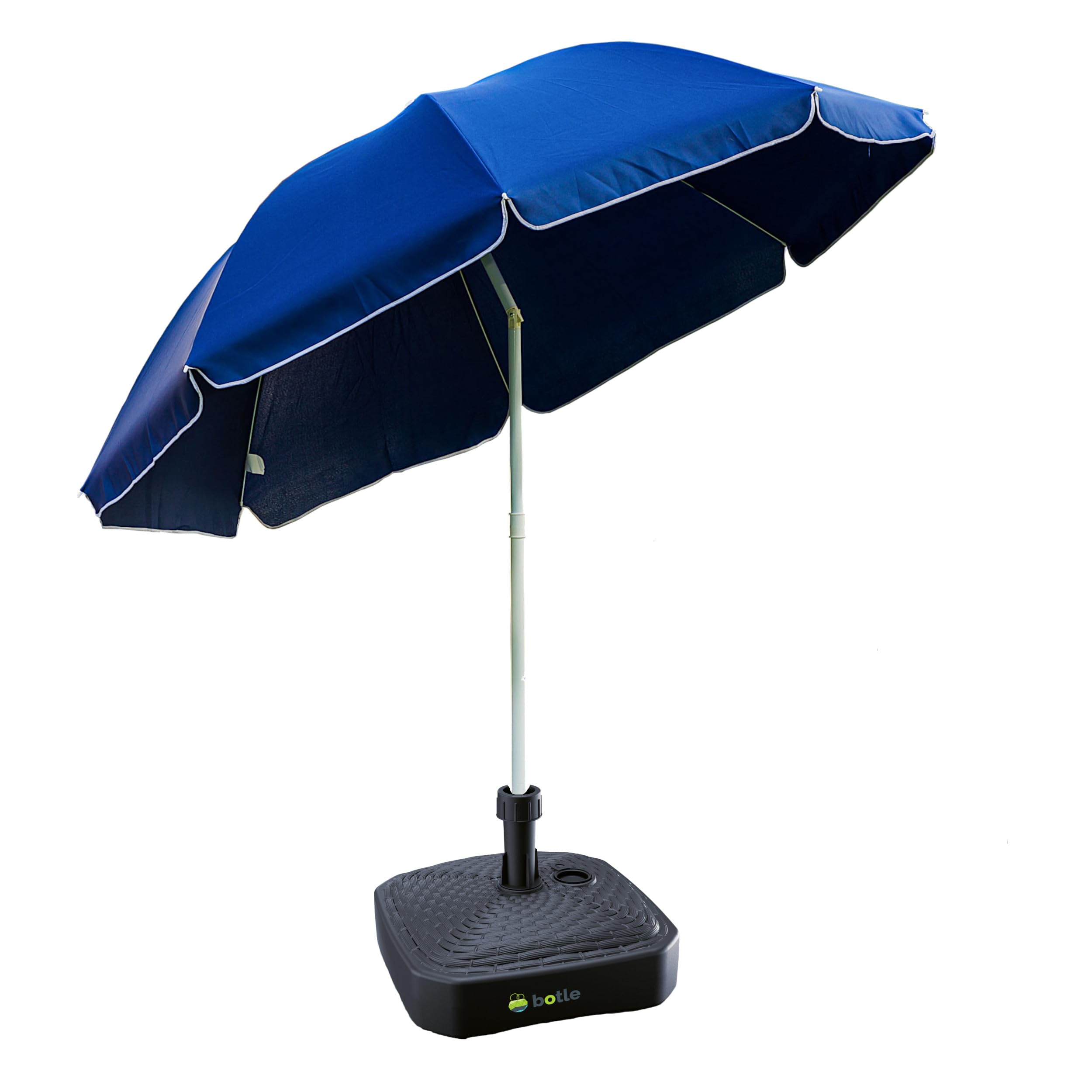 botle Komplett-Set Sonnenschirm + Schirmständer für den Garten Material Polyester/Stahl/Polypropylen 3 Farbe Groß D 240cm H 230cm Ständer touristisch leicht bremsfunktion Modern Funktionel