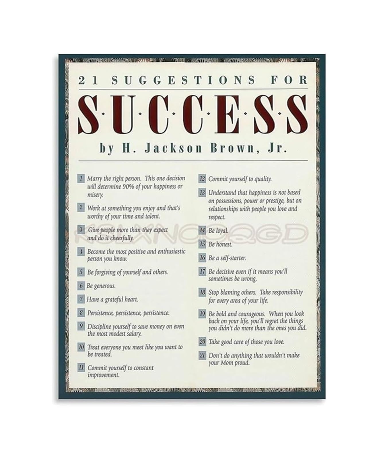 PKNVKZIDK Success Suggestions Motivational Quotes Metal Sign Inspirational Wall-Art for Home Office Study Decor 8 X 12 in
