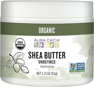 Aura Cacia Organic Shea Butter | Unrefined Body Care | 3.25 oz.