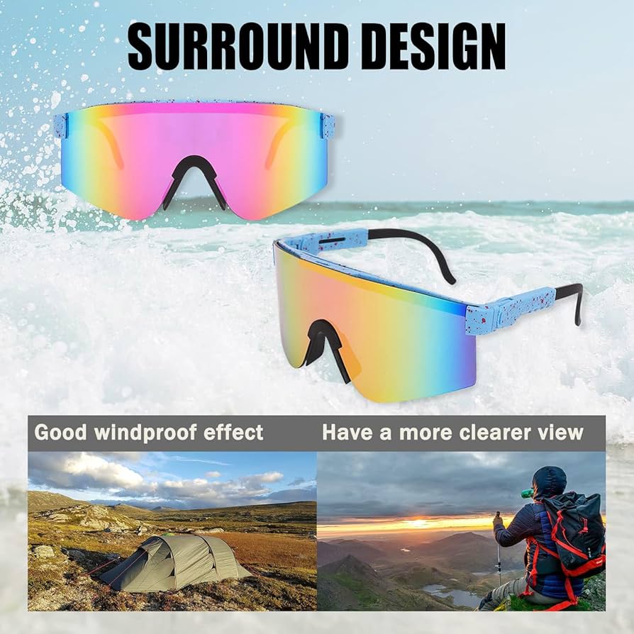 Lunettes De Vélo BECILES Anti-UV - Polarisées - Pour Cyclisme, Course, Outdoor - Unisexe