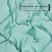 Vista 5 de HIG - Edredón reversible y ligero, inserto de colcha de plumón alternativo para todas las estaciones, edredón de verano acolchado con pestañas