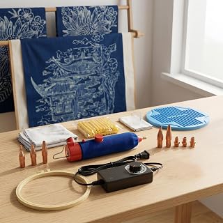 Novastra Fabric Painting Wax Pen for Drawing On Cloth, Electric Kistka Batik Kit with Temperature Adjustable Power Supply, Batik Printing Tool Set for Textile Art and DIY Craft