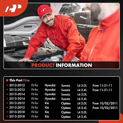 Miniatura 2 de A-Premium Compresor de aire acondicionado CA con embrague compatible con Hyundai Sonata 2.0L 2.4L 2012-2014, Kia Optima 2.0L 2.4L 2012-2018