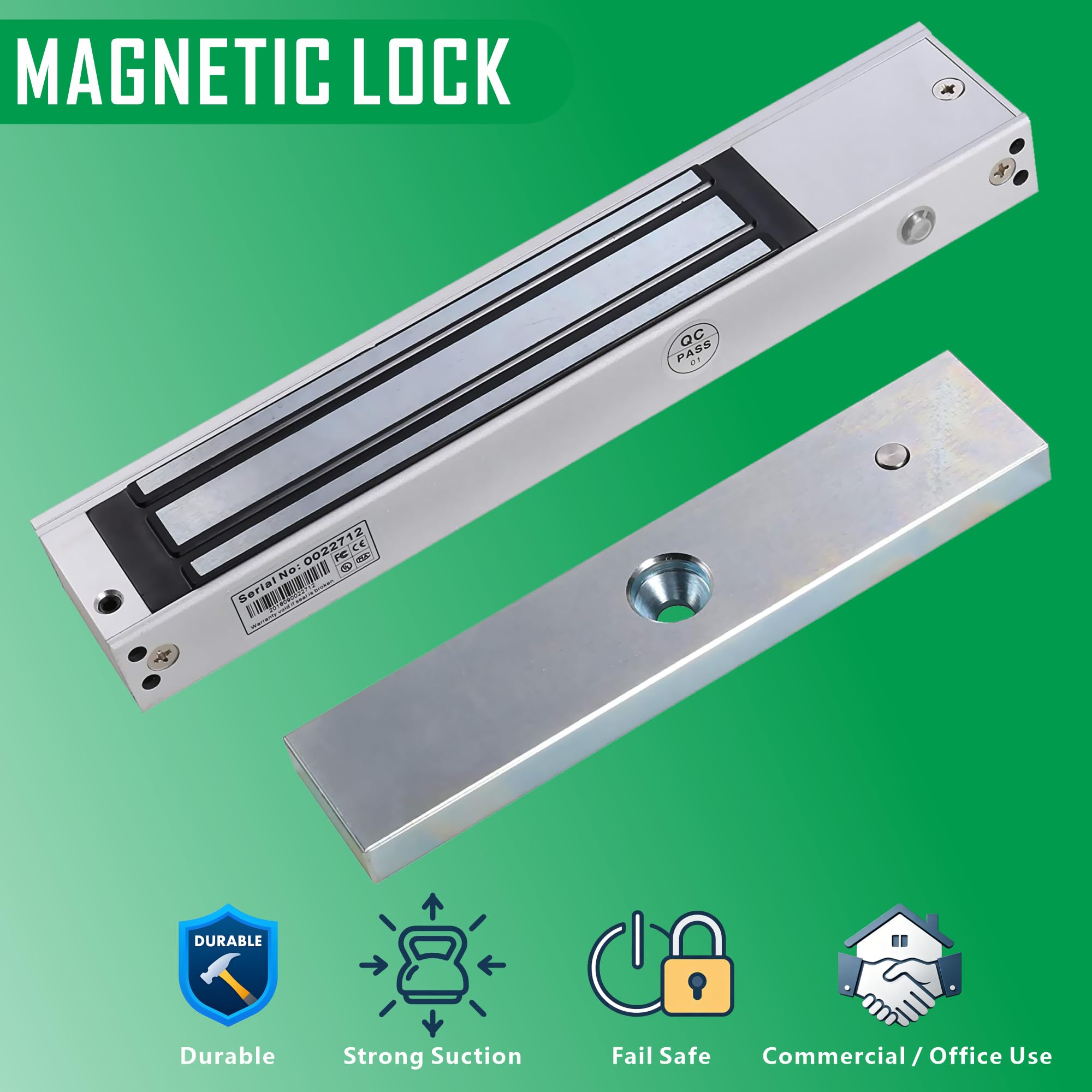 UHPPOTE 1 Puerta 280kg Fuerzas De Retención NC Modo Cerradura Eléctrica Para Control Acceso De Puerta