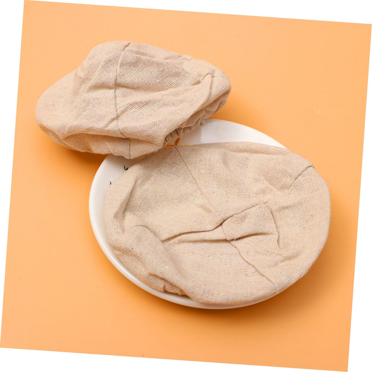MAGICLULU 2 Sätze Gärkorb-stoffabdeckung Brotkorbauskleidung Lebensmittelbehälter Mit Deckel Brotteig Fermentations Abdeckung Brotteig Fermentationskorb Abdeckung Backgerät Khaki 8 Stück * 2