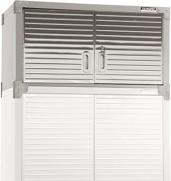 Seville Classics UltraHD Heavy Duty Mega Solid Steel Metal 2-Door Lockable Stacker Wall Storage, Cabinet Organizer for Garage, Warehouse, Office, Classroom, Granite, 36" W x 18" D x 18.5" H