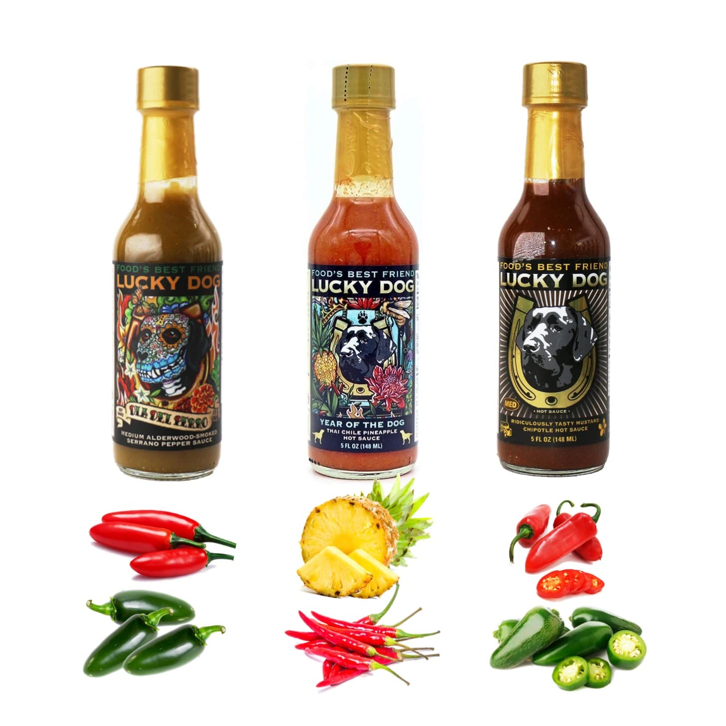 Buy Lucky Dog Hot Sauce Variety Pack Hot Sauce Gift Set Mild to Medium