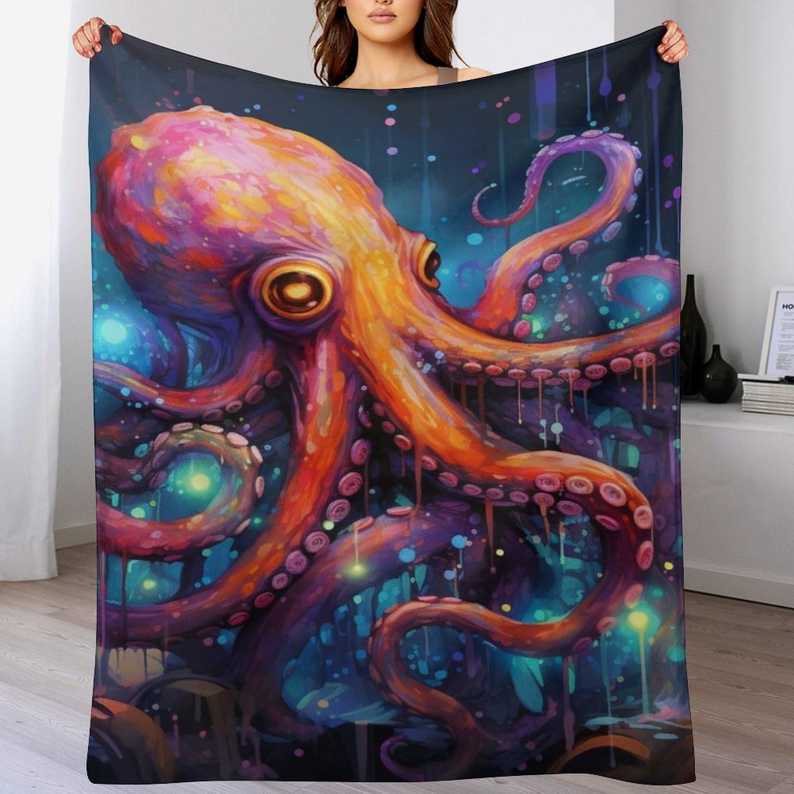 Couverture Poulpe moelleuse pour canapé, créez un nid douillet avec ce plaid lit 140x180cm